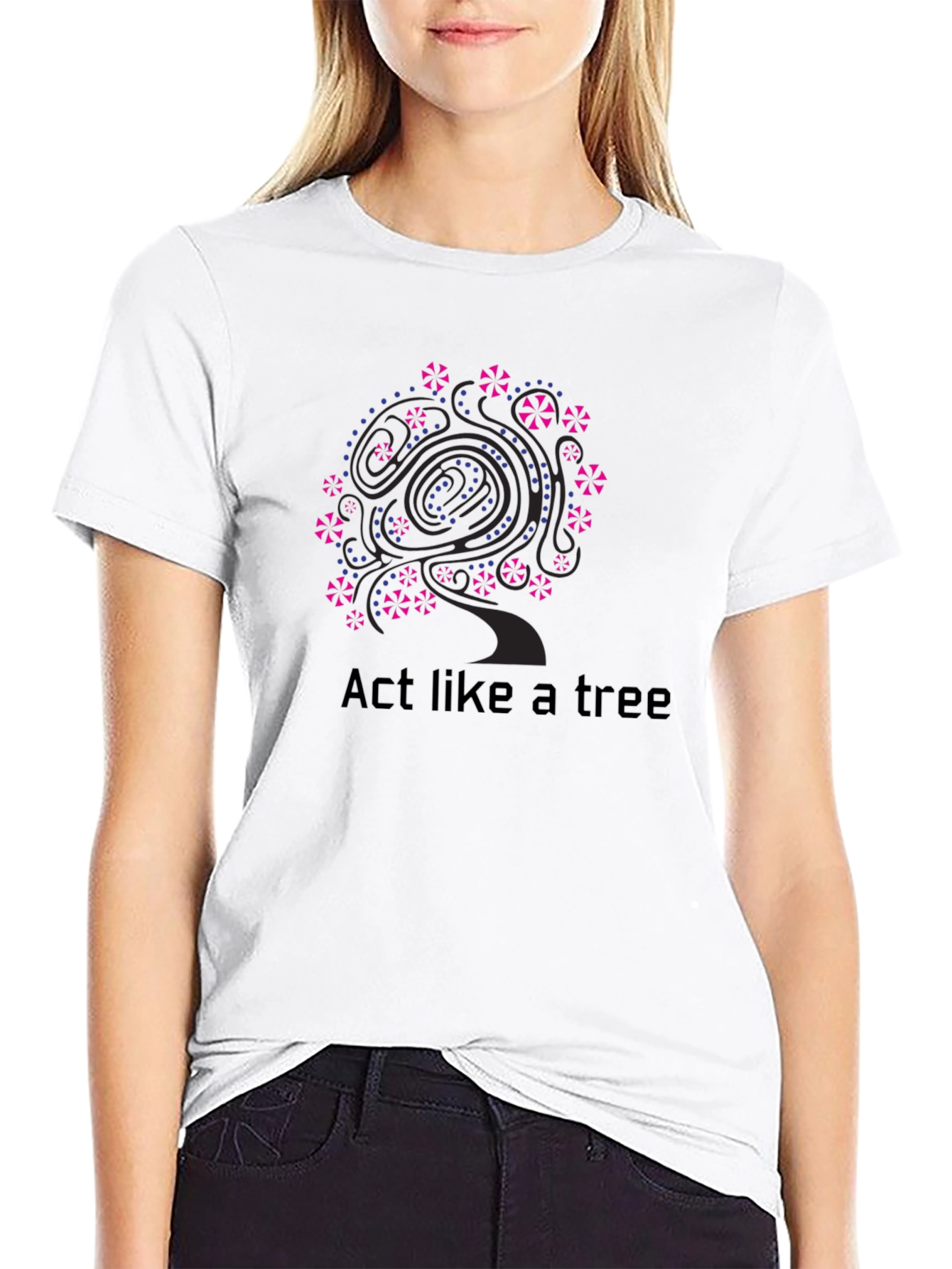 Act Like A Tree Graphic T-Shirt - Black