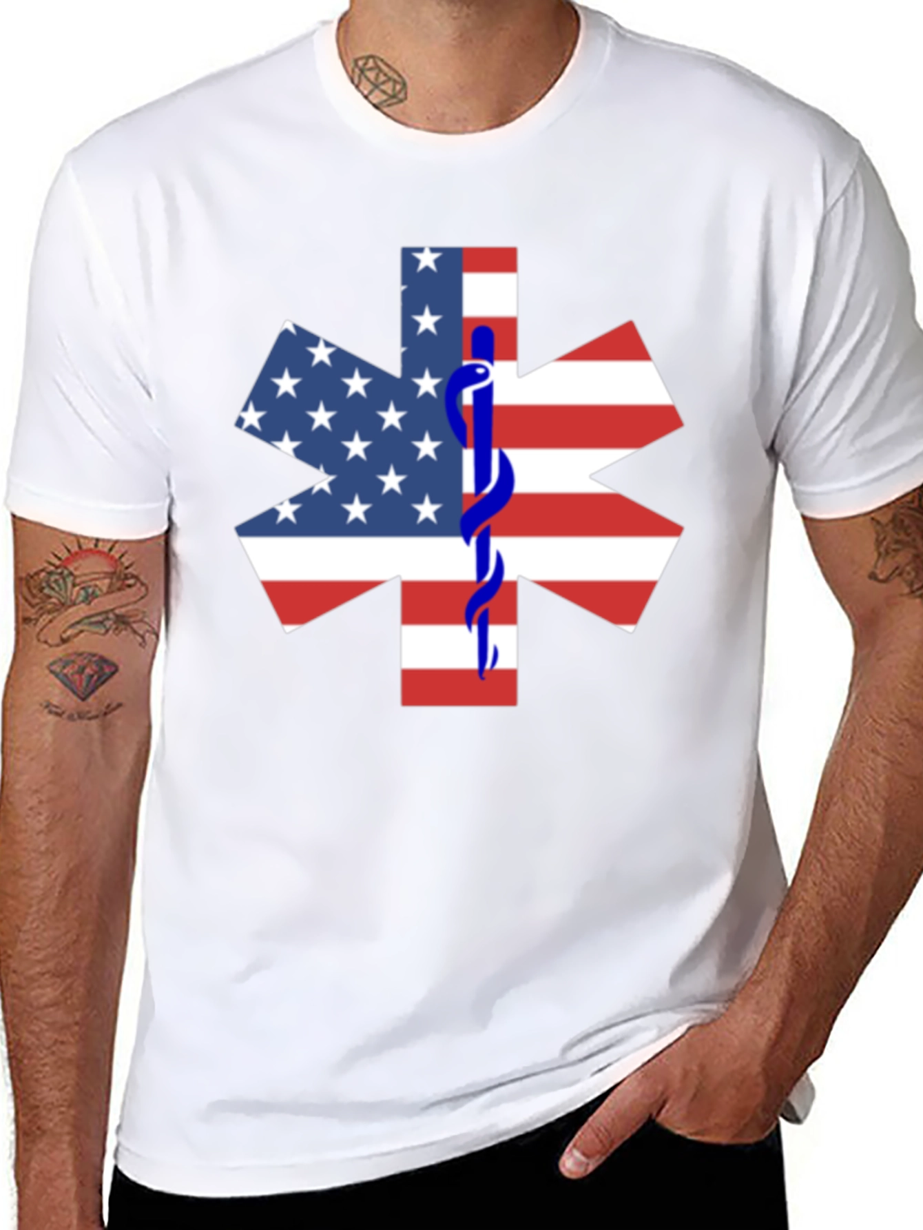 American Flag Star of Life EMT T-Shirt