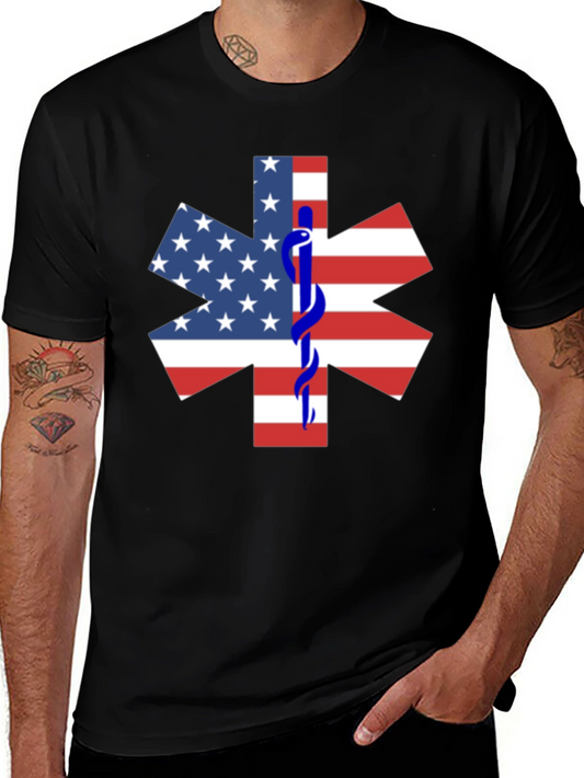 American Flag Star of Life EMT T-Shirt