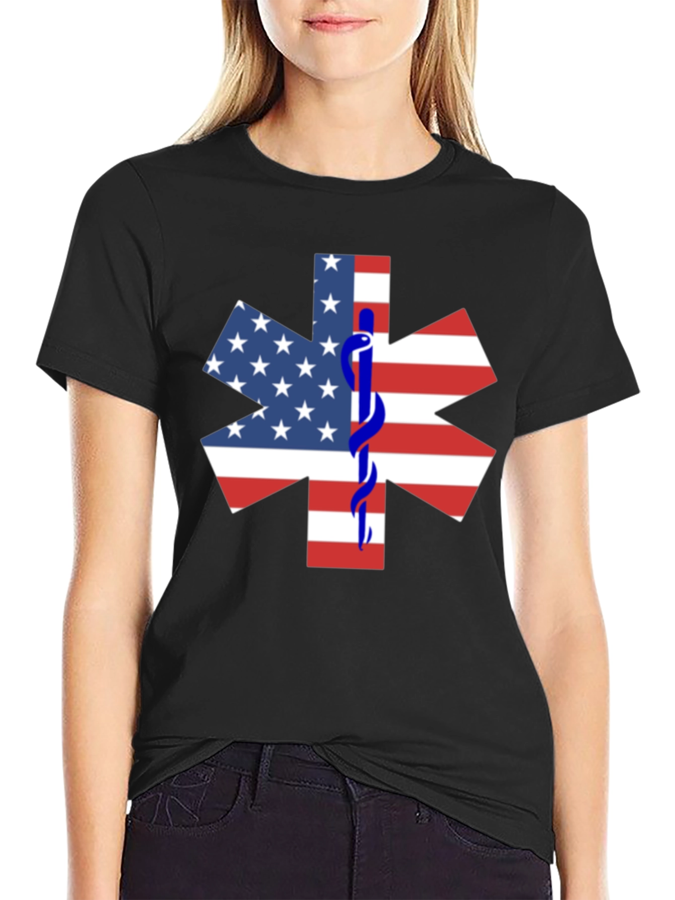American Flag Star of Life EMT T-Shirt
