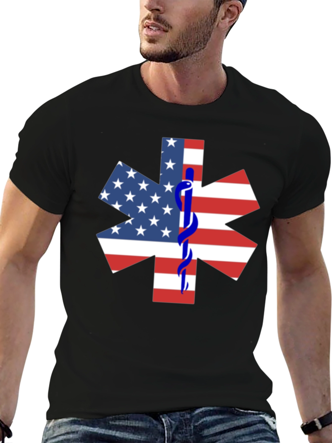 American Flag Star of Life EMT T-Shirt