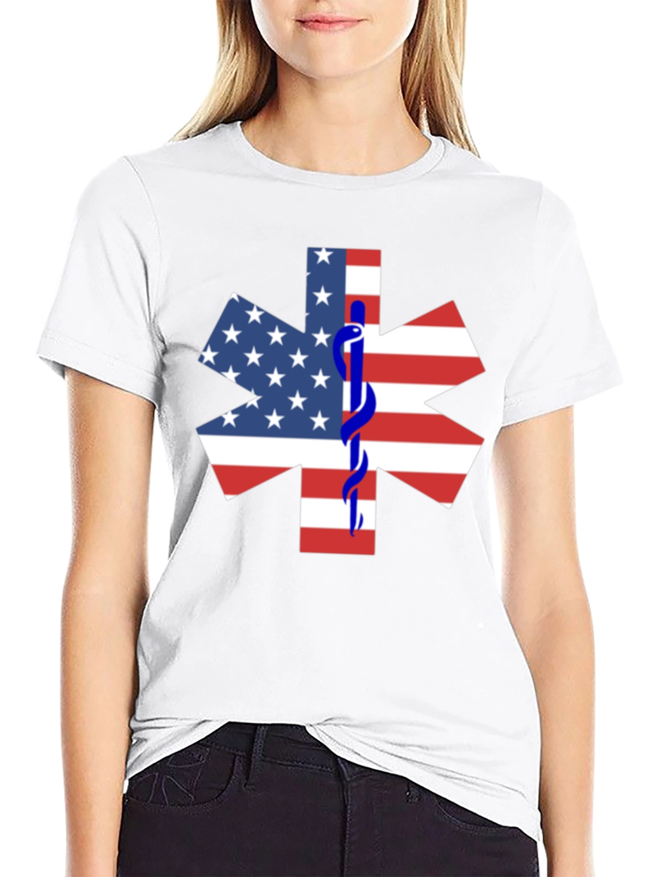 American Flag Star of Life EMT T-Shirt