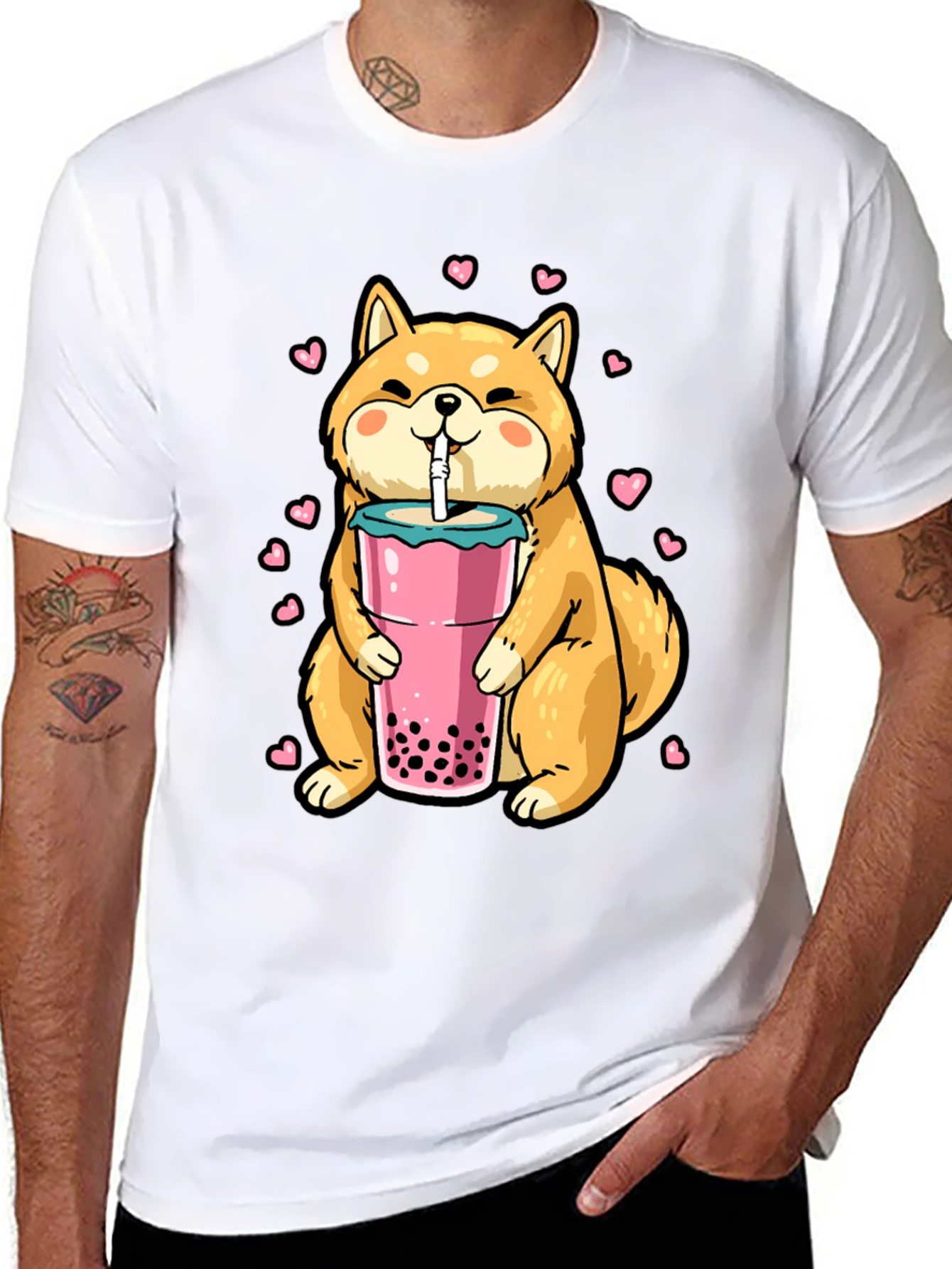 Shiba Inu Boba Tea Graphic Tee