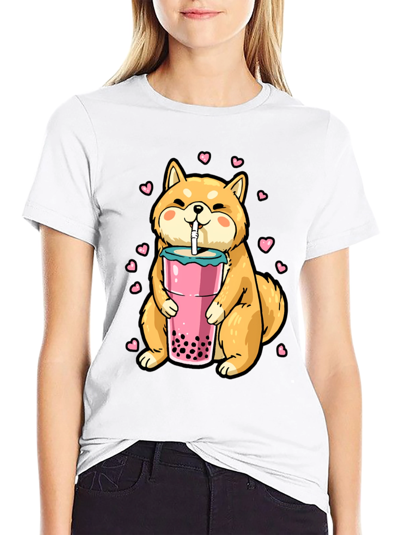 Shiba Inu Boba Tea Graphic Tee