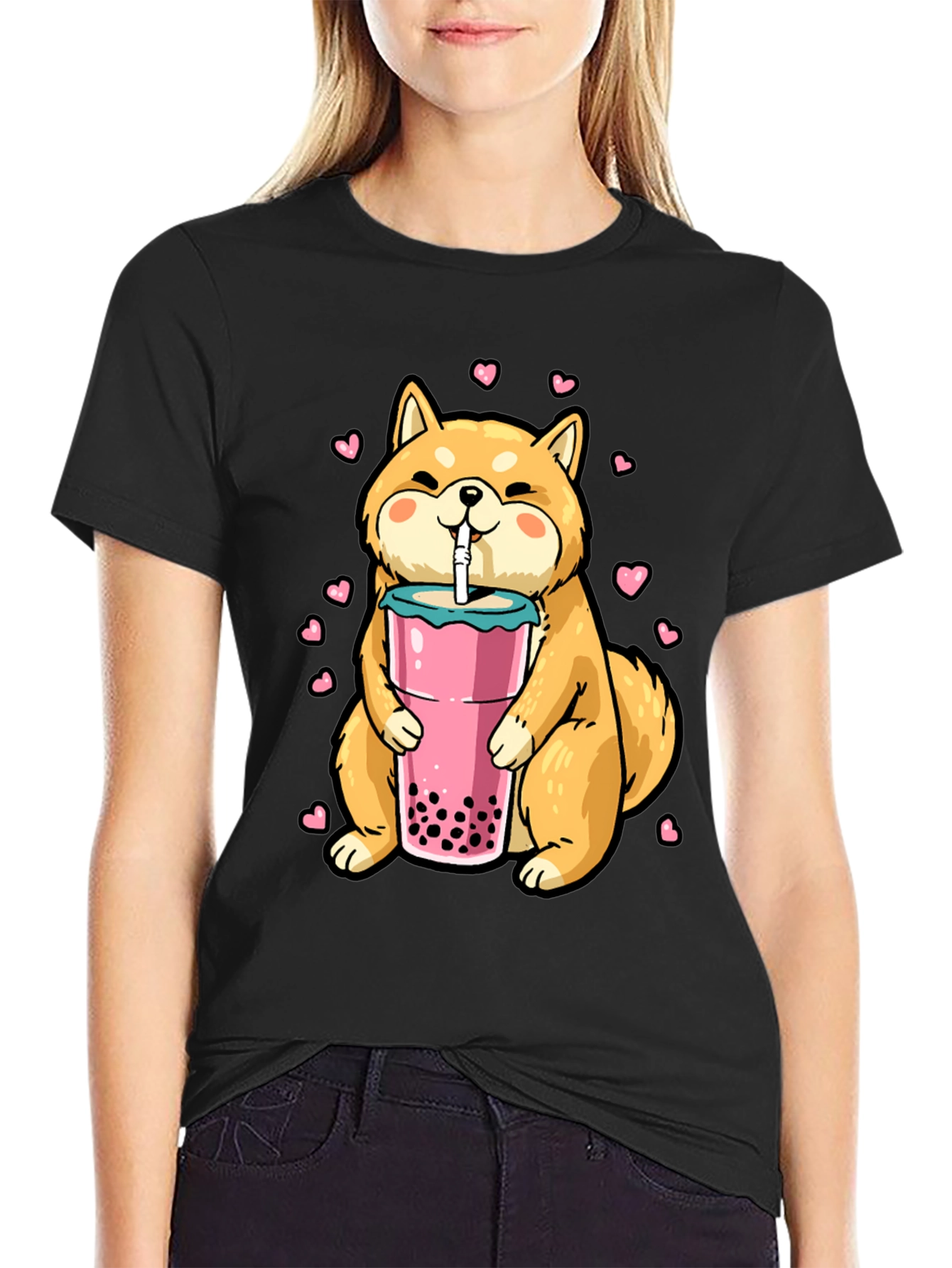 Shiba Inu Boba Tea Graphic Tee