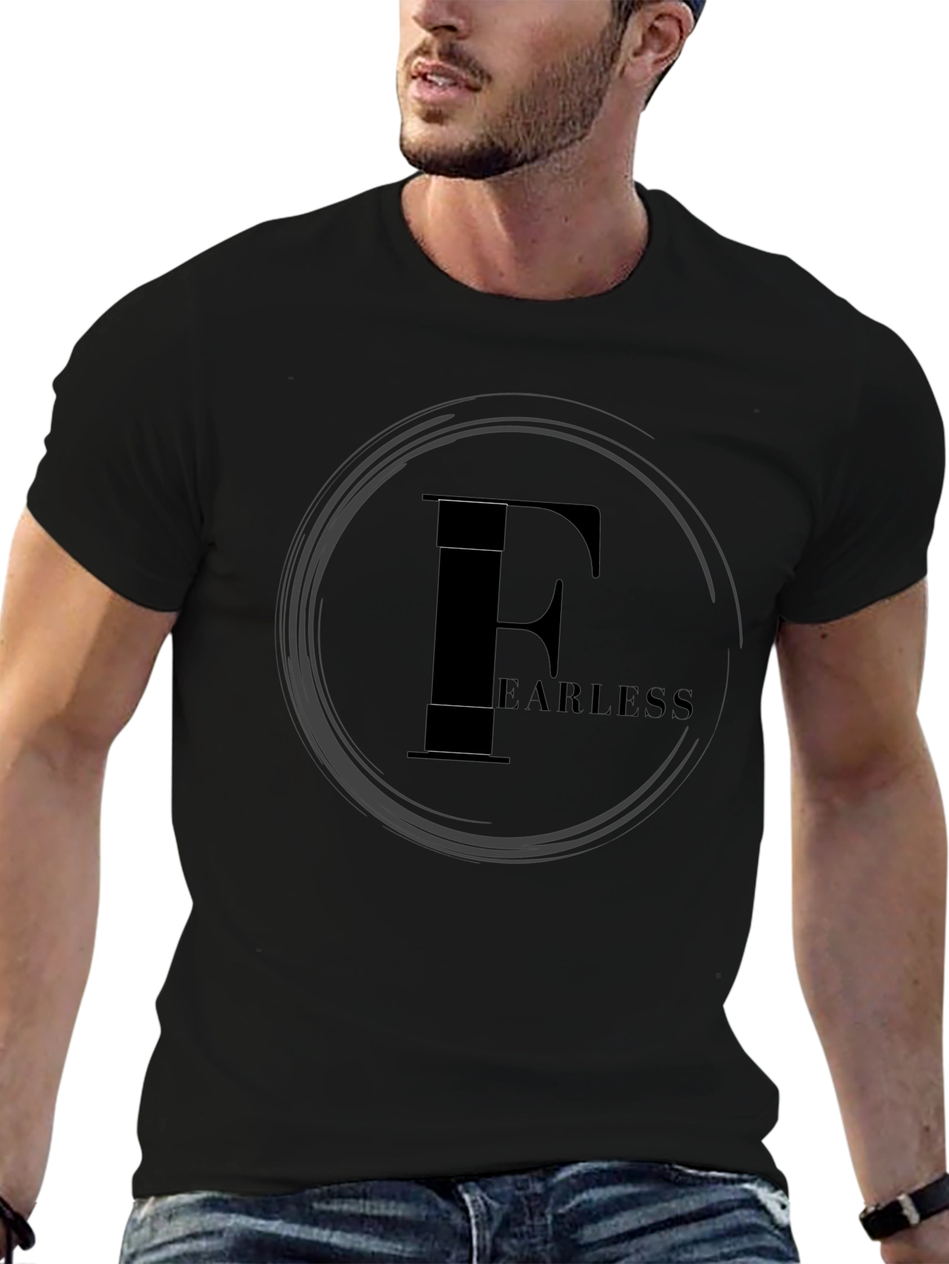 Fearless Graphic Print Black T-Shirt