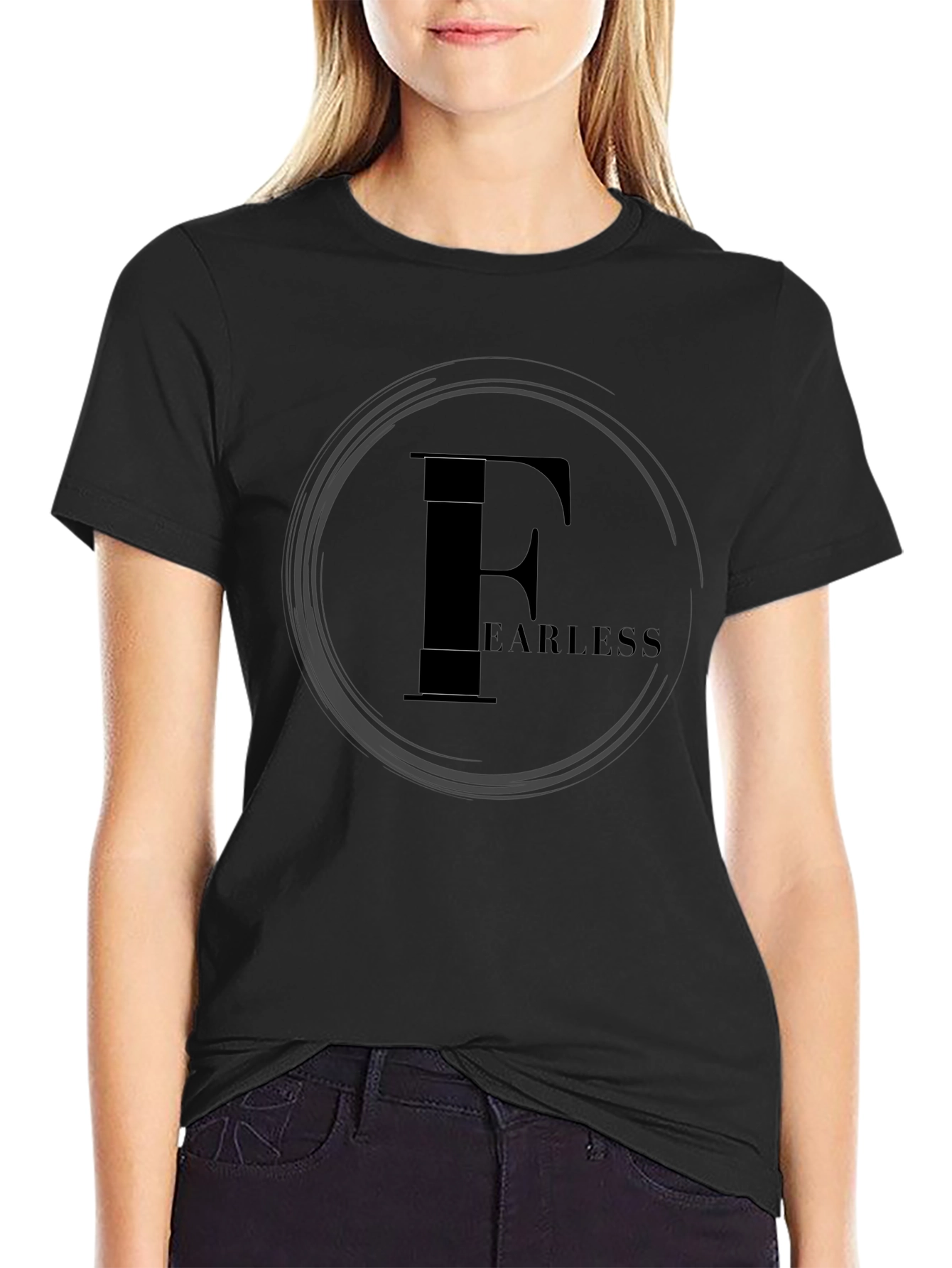 Fearless Graphic Print Black T-Shirt
