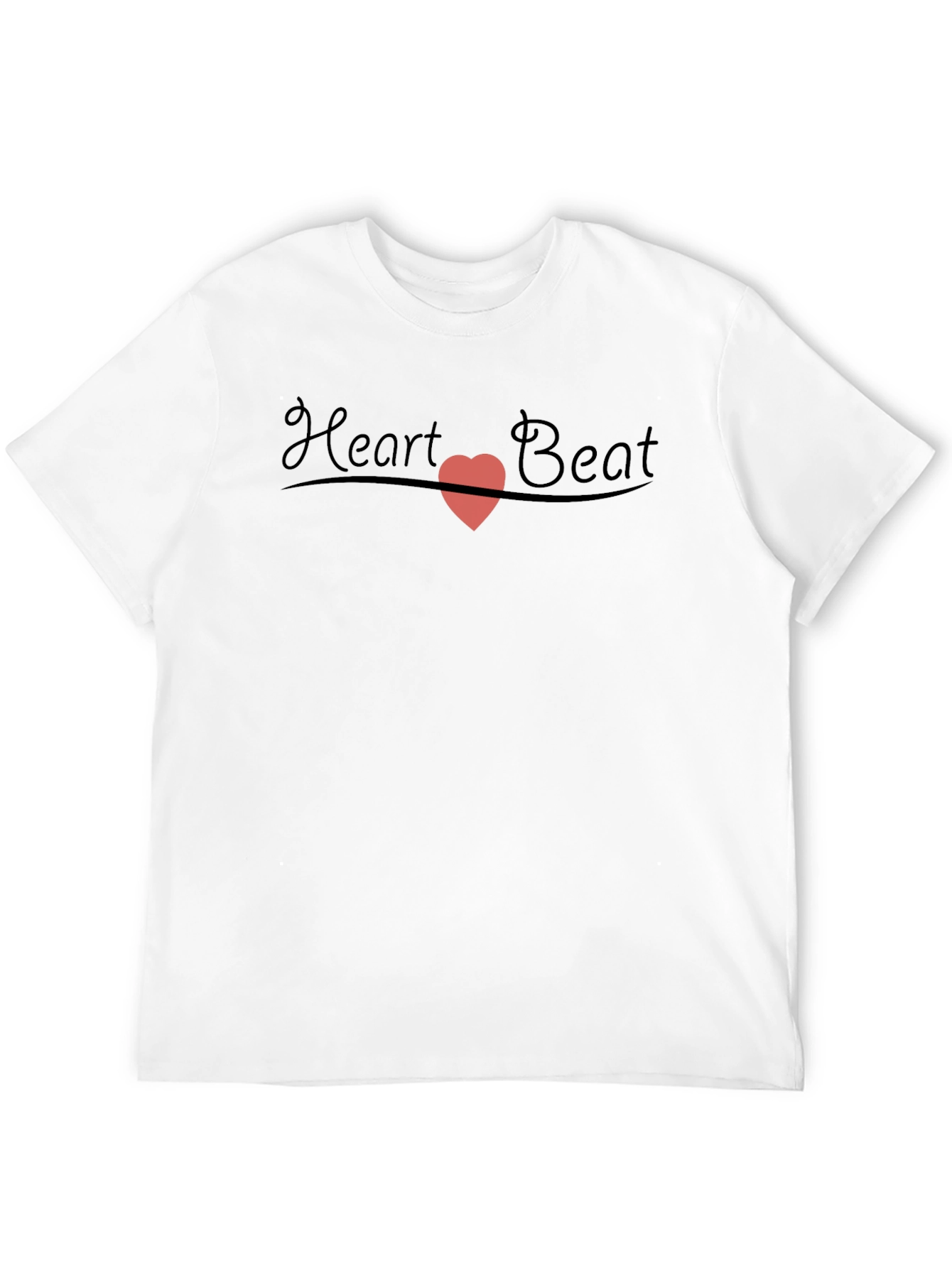 Heart Beat Graphic Tee - Soft Black Cotton
