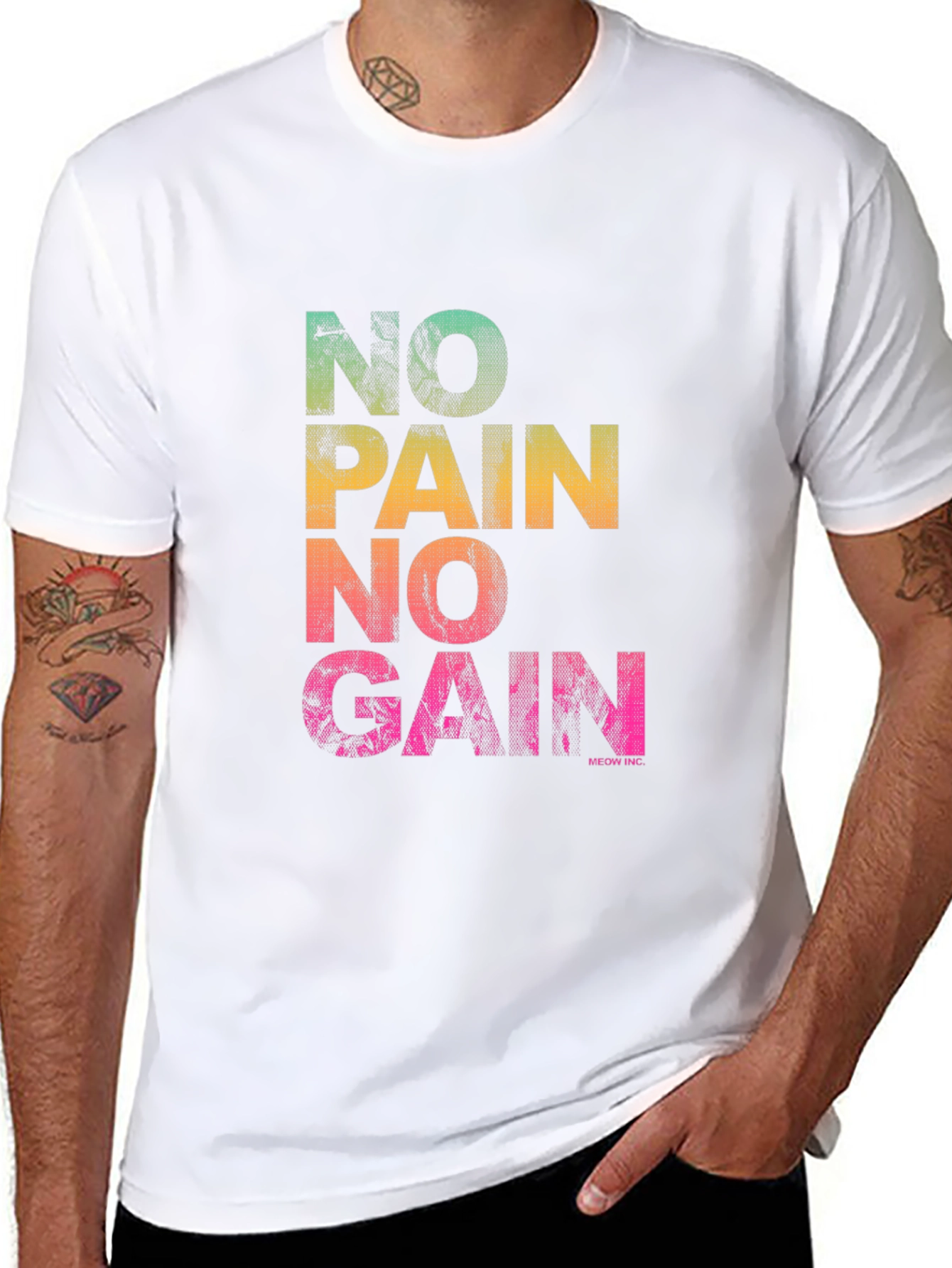 No Pain No Gain Graphic T-Shirt - Black