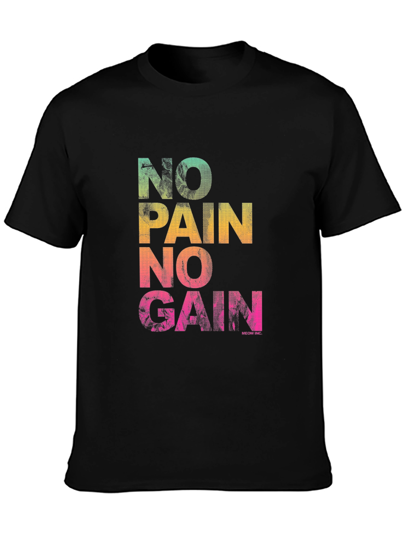 No Pain No Gain Graphic T-Shirt - Black