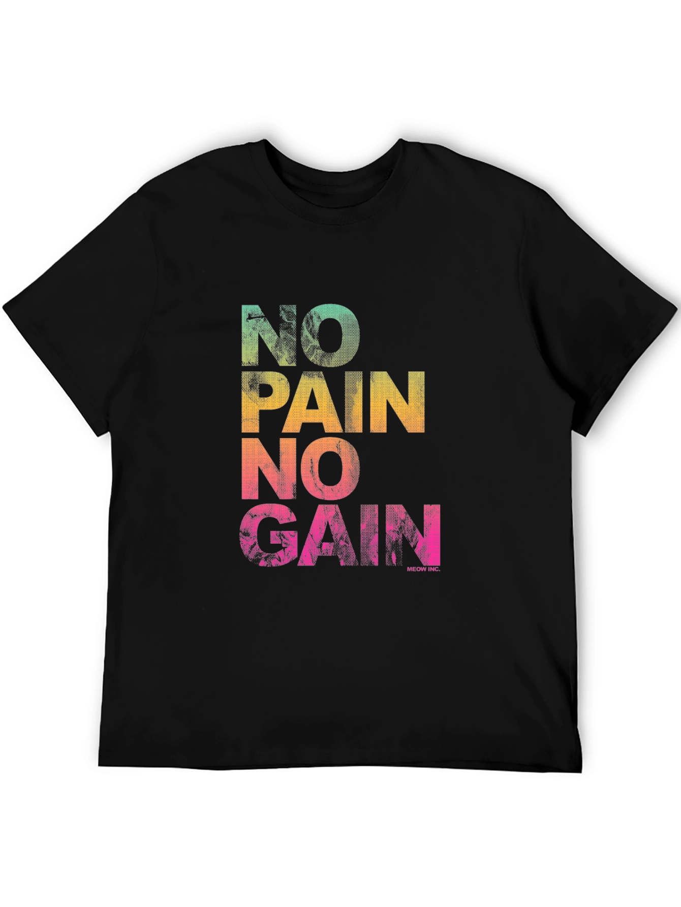 No Pain No Gain Graphic T-Shirt - Black