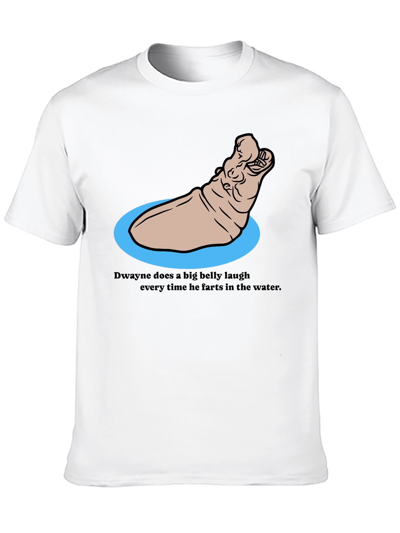 Funny Hippo T-Shirt - Dwaynes Underwater Laugh
