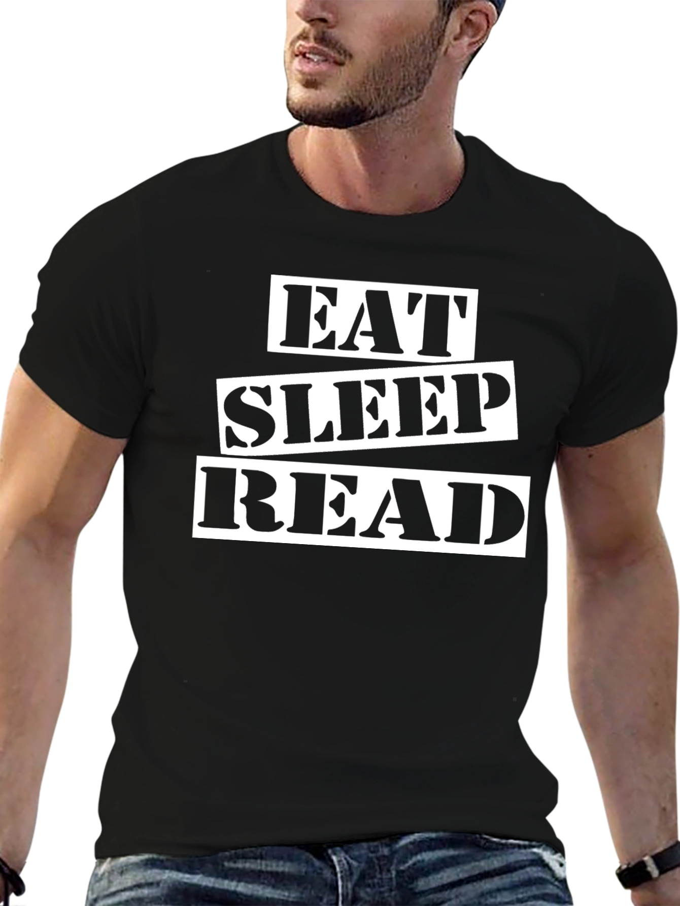 Eat Sleep Read Black Graphic Tee