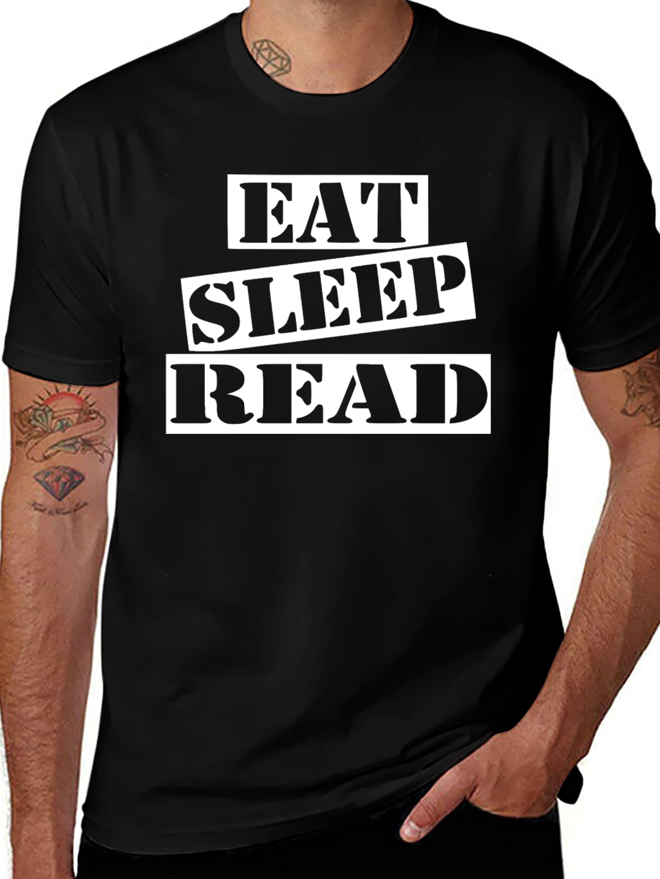 Eat Sleep Read Black Graphic Tee