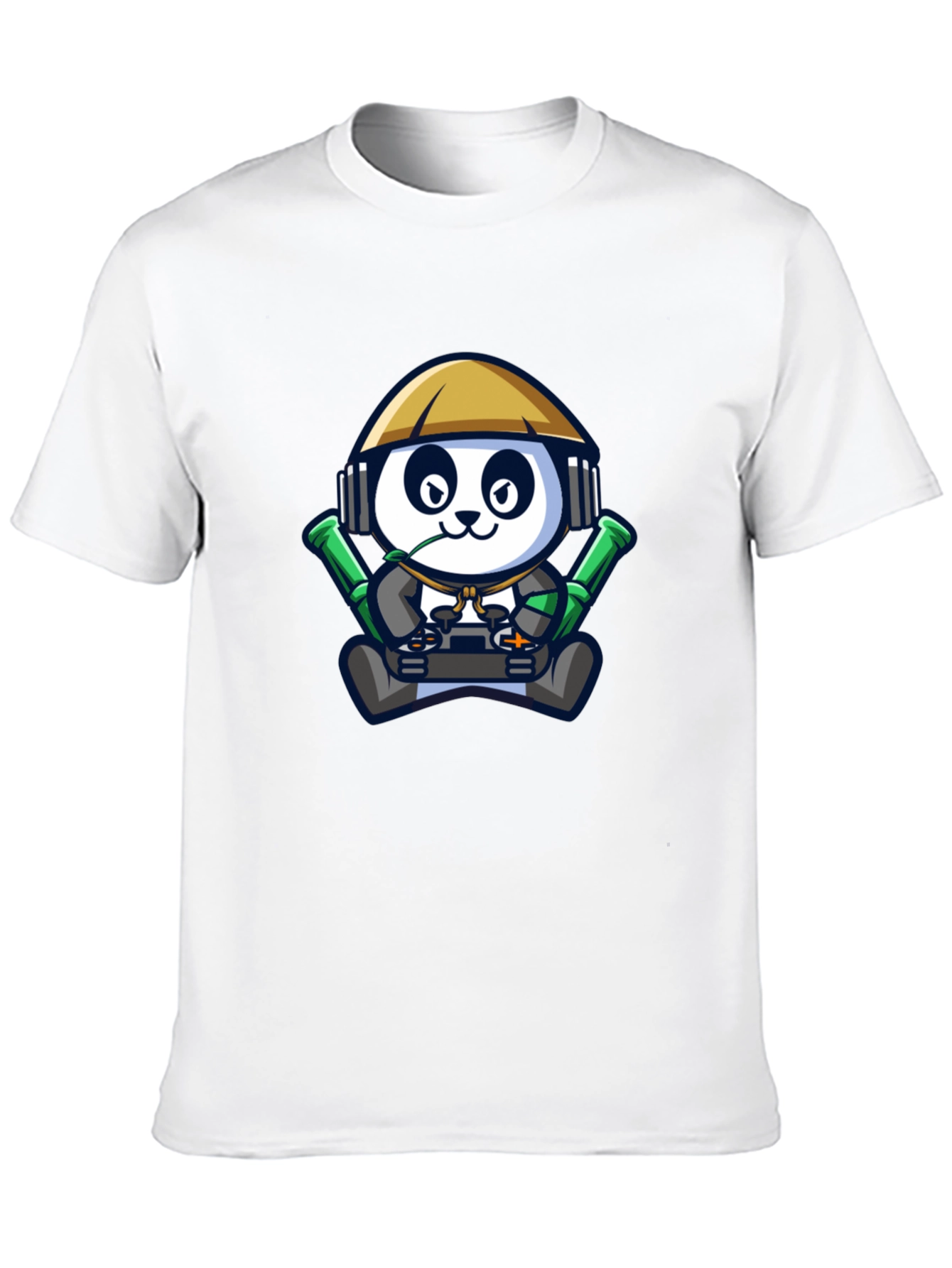 Cool Panda Gamer Black T-Shirt