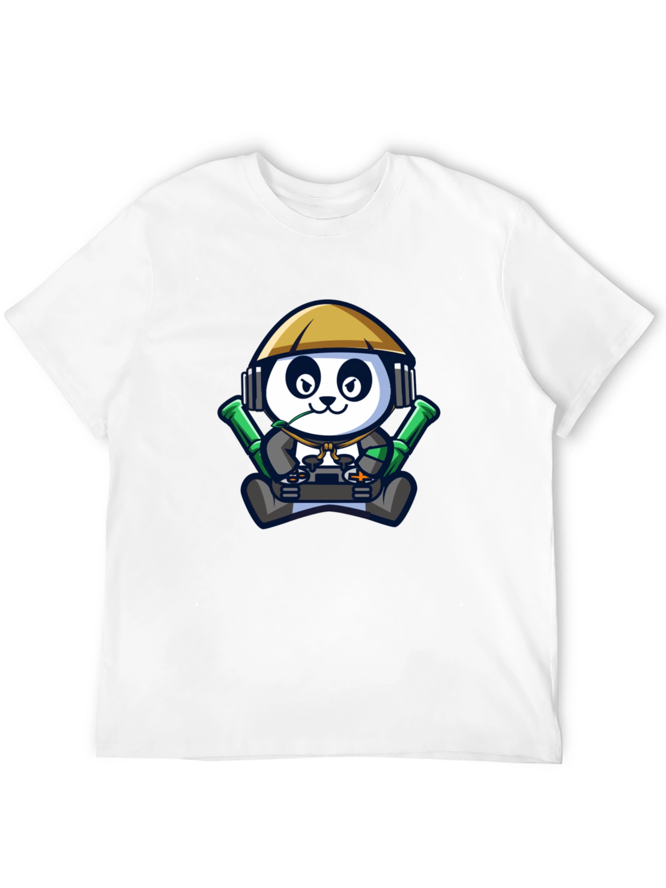 Cool Panda Gamer Black T-Shirt
