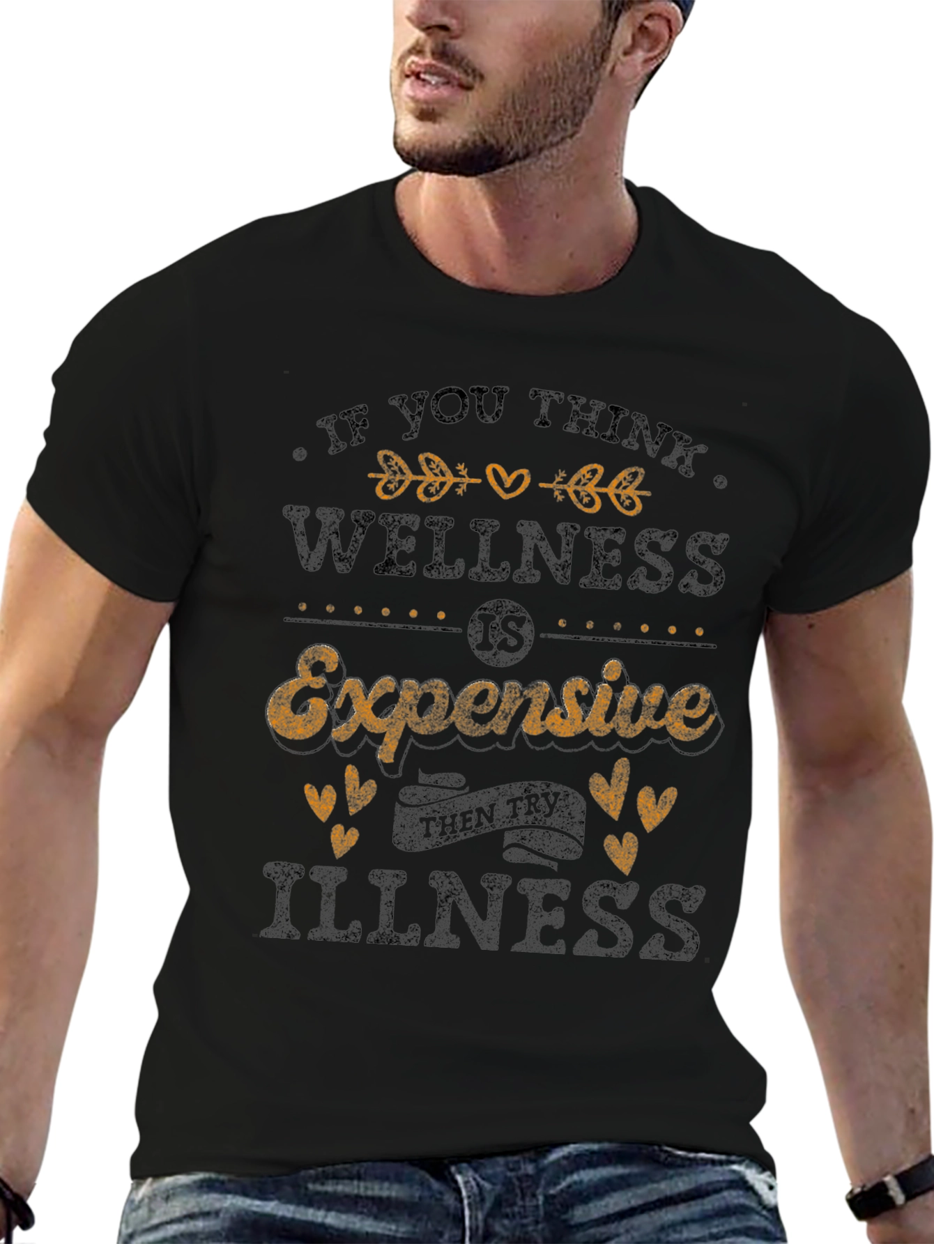 Wellness Expensive Quote Graphic Tee - Black