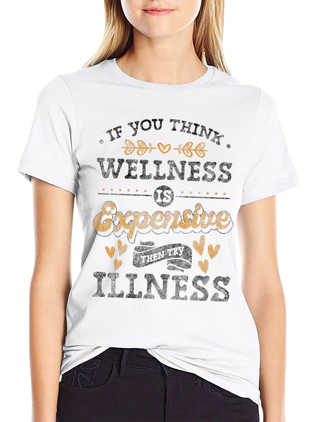 Wellness Expensive Quote Graphic Tee - Black