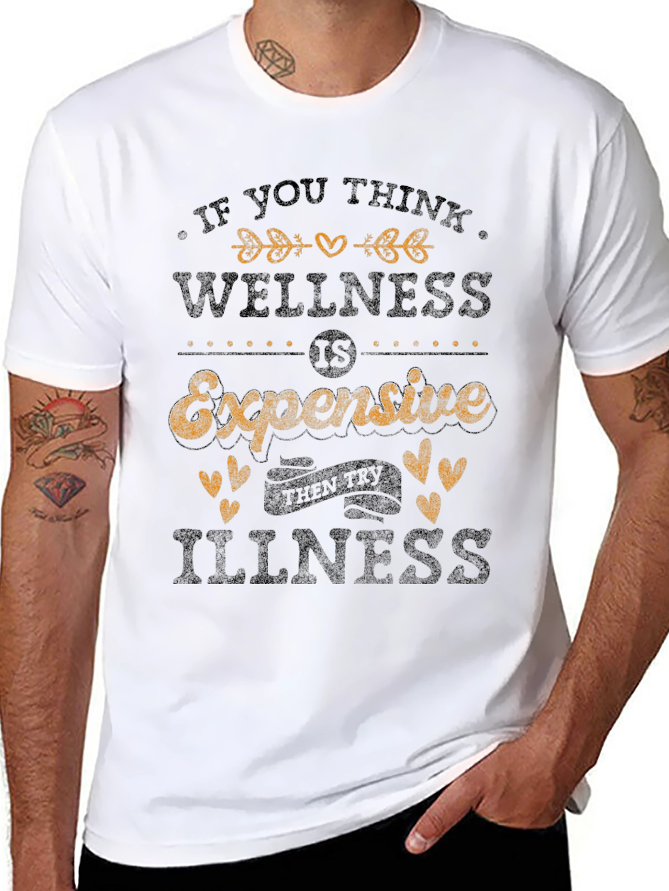 Wellness Expensive Quote Graphic Tee - Black