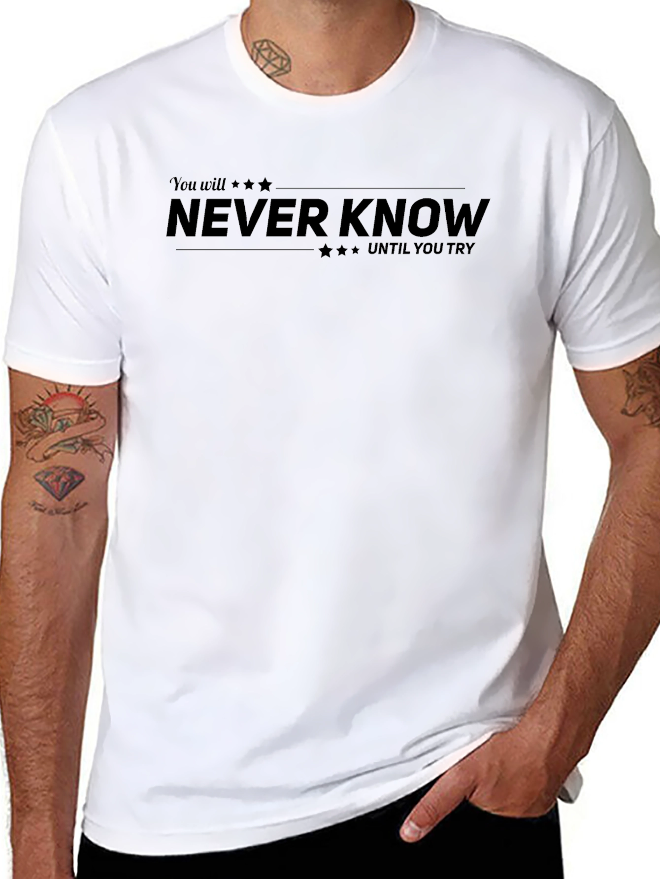 Never Know Black T-Shirt - Inspiring Graphic Tee