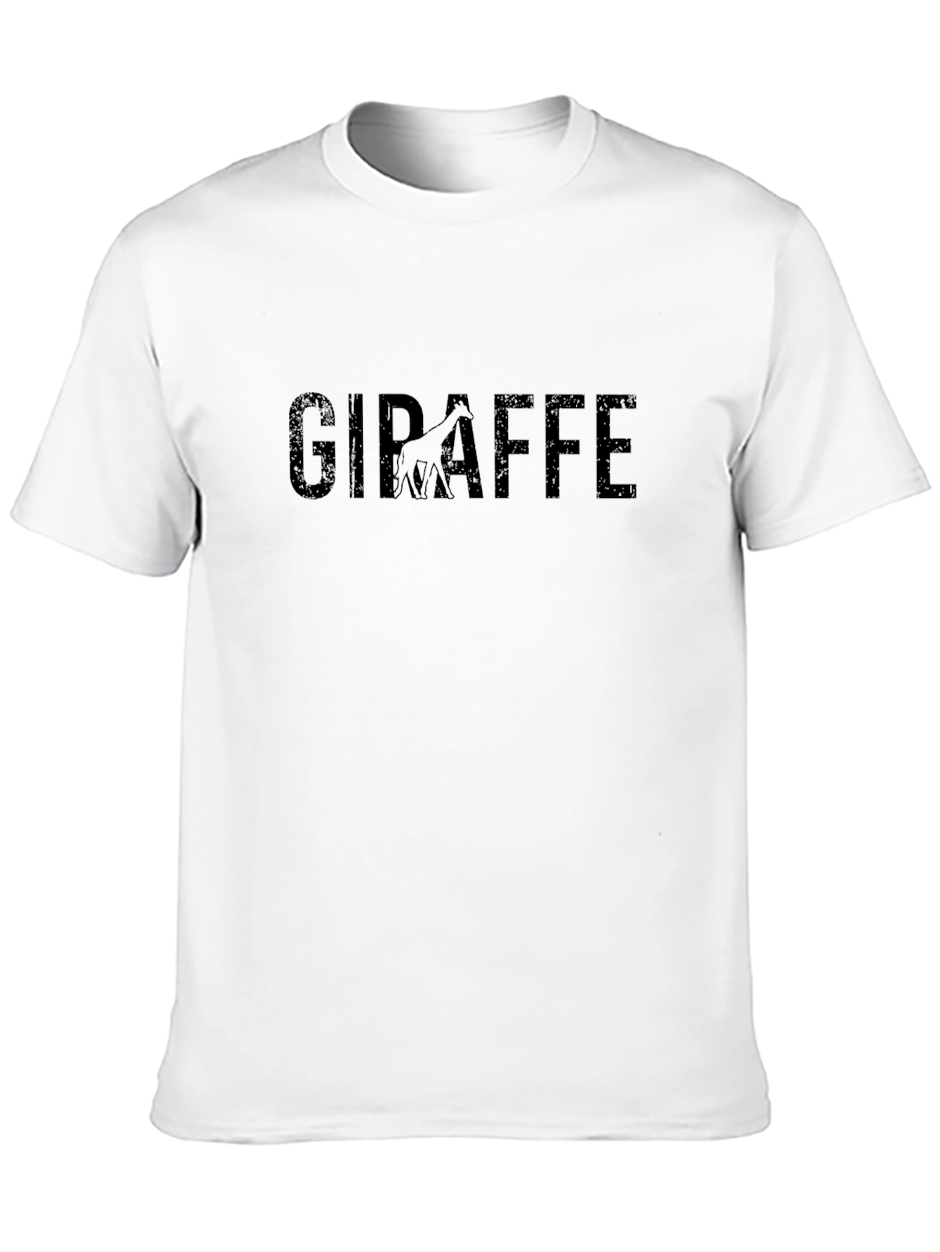 Giraffe Graphic Print Black T-Shirt