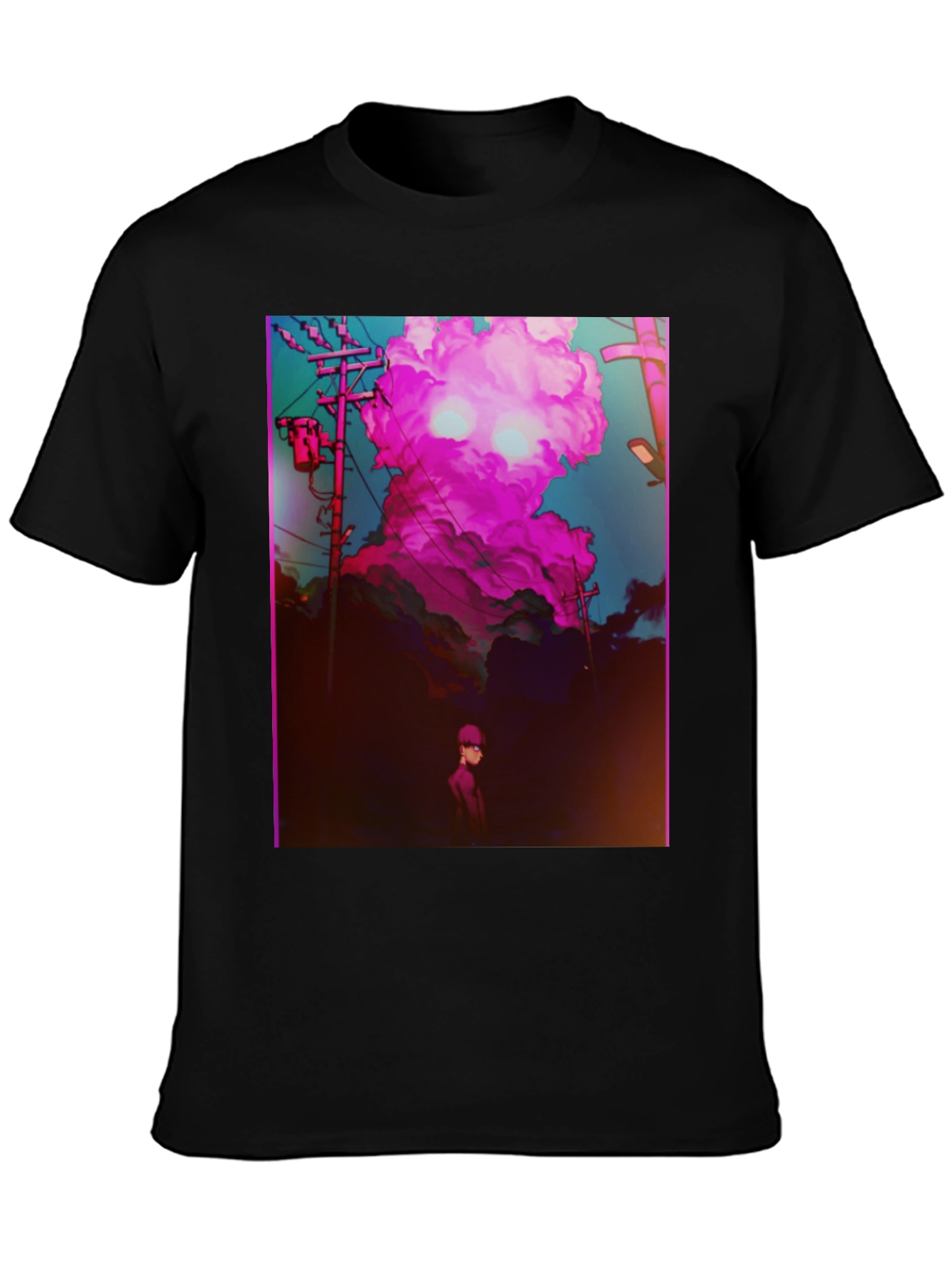 Anime Pink Cloud Graphic Tee