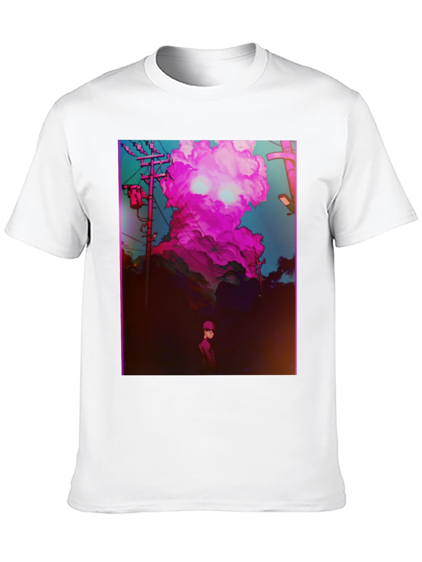 Anime Pink Cloud Graphic Tee