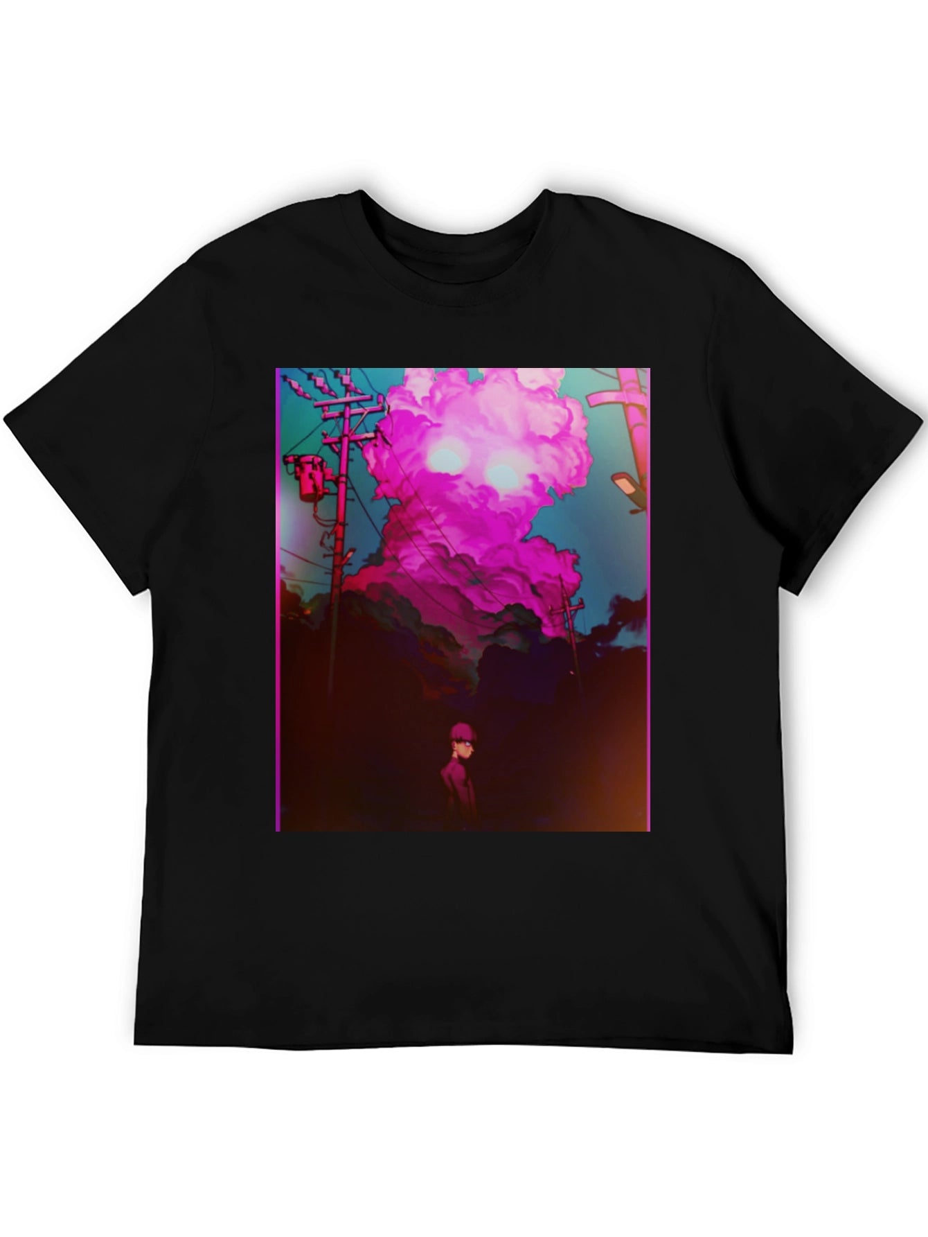 Anime Pink Cloud Graphic Tee
