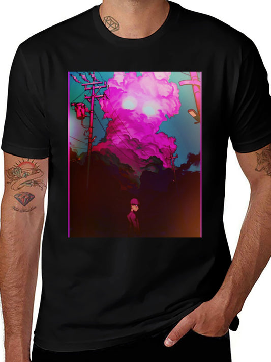 Anime Pink Cloud Graphic Tee