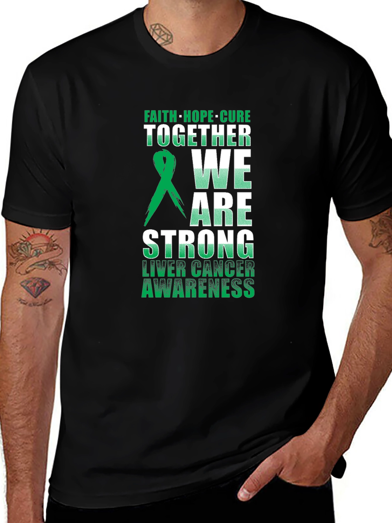 Liver Cancer Awareness T-Shirt - Faith Hope Cure