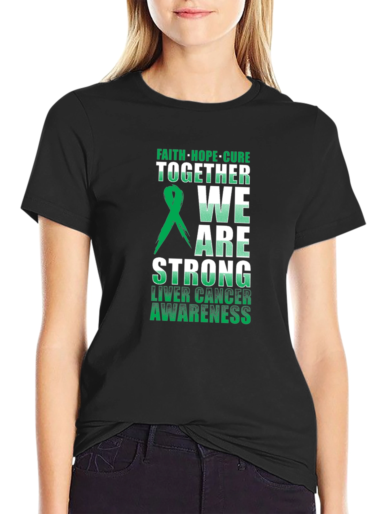 Liver Cancer Awareness T-Shirt - Faith Hope Cure