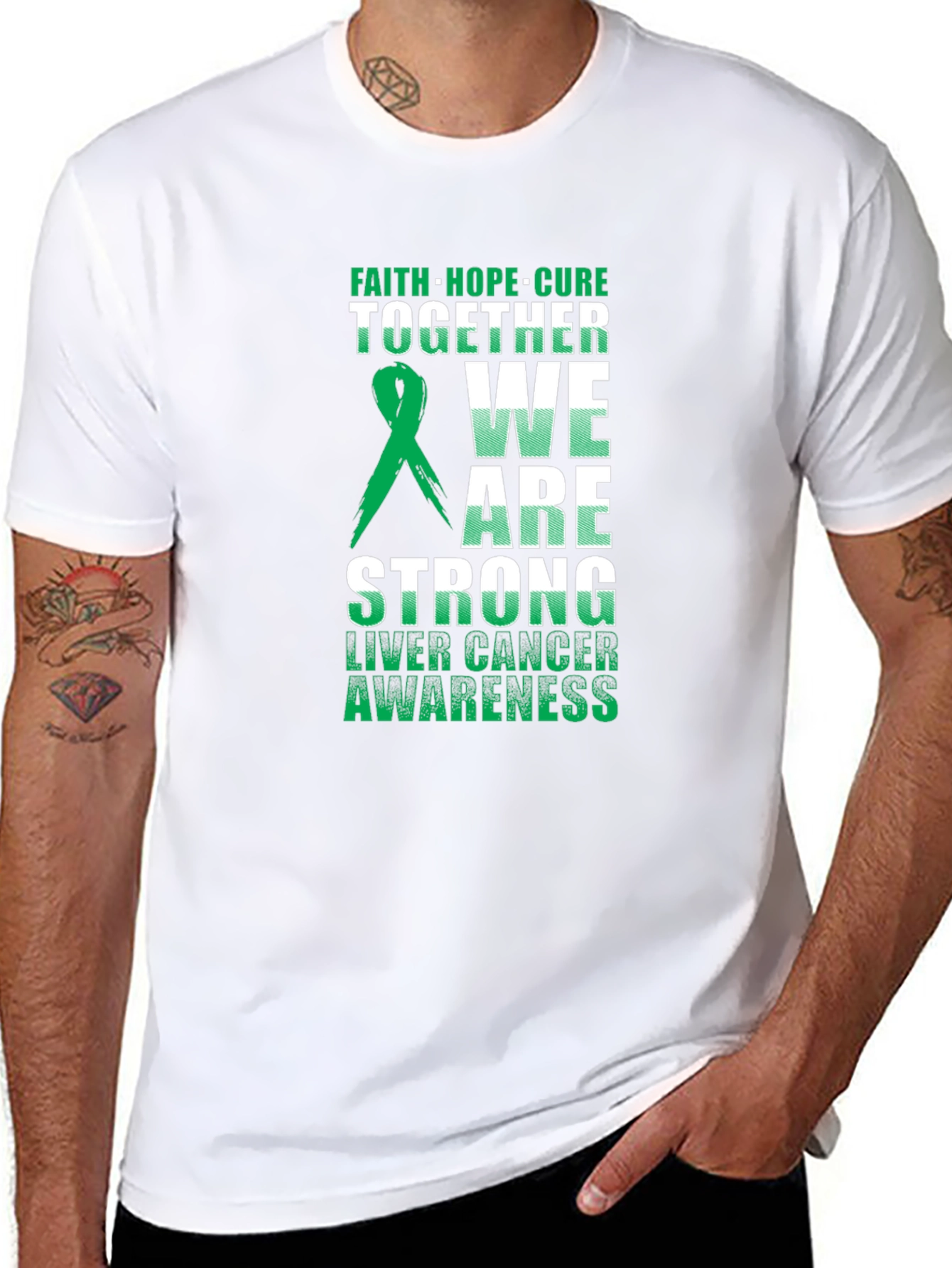 Liver Cancer Awareness T-Shirt - Faith Hope Cure