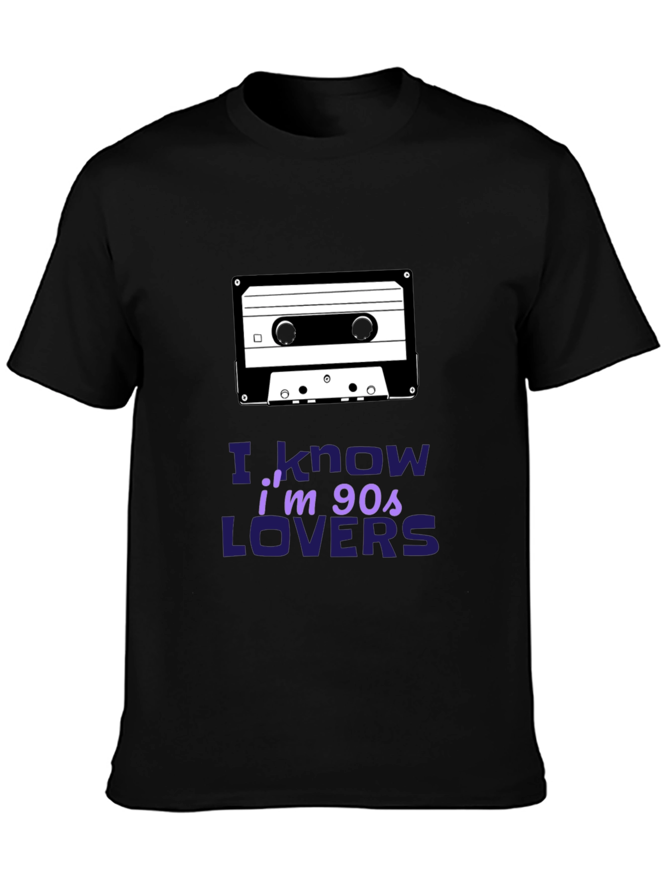 I Know Im 90s Lovers Cassette Tape Black T-Shirt
