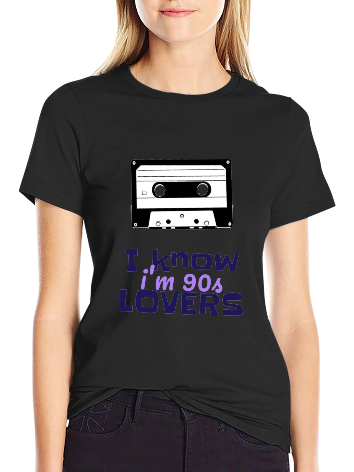 I Know Im 90s Lovers Cassette Tape Black T-Shirt