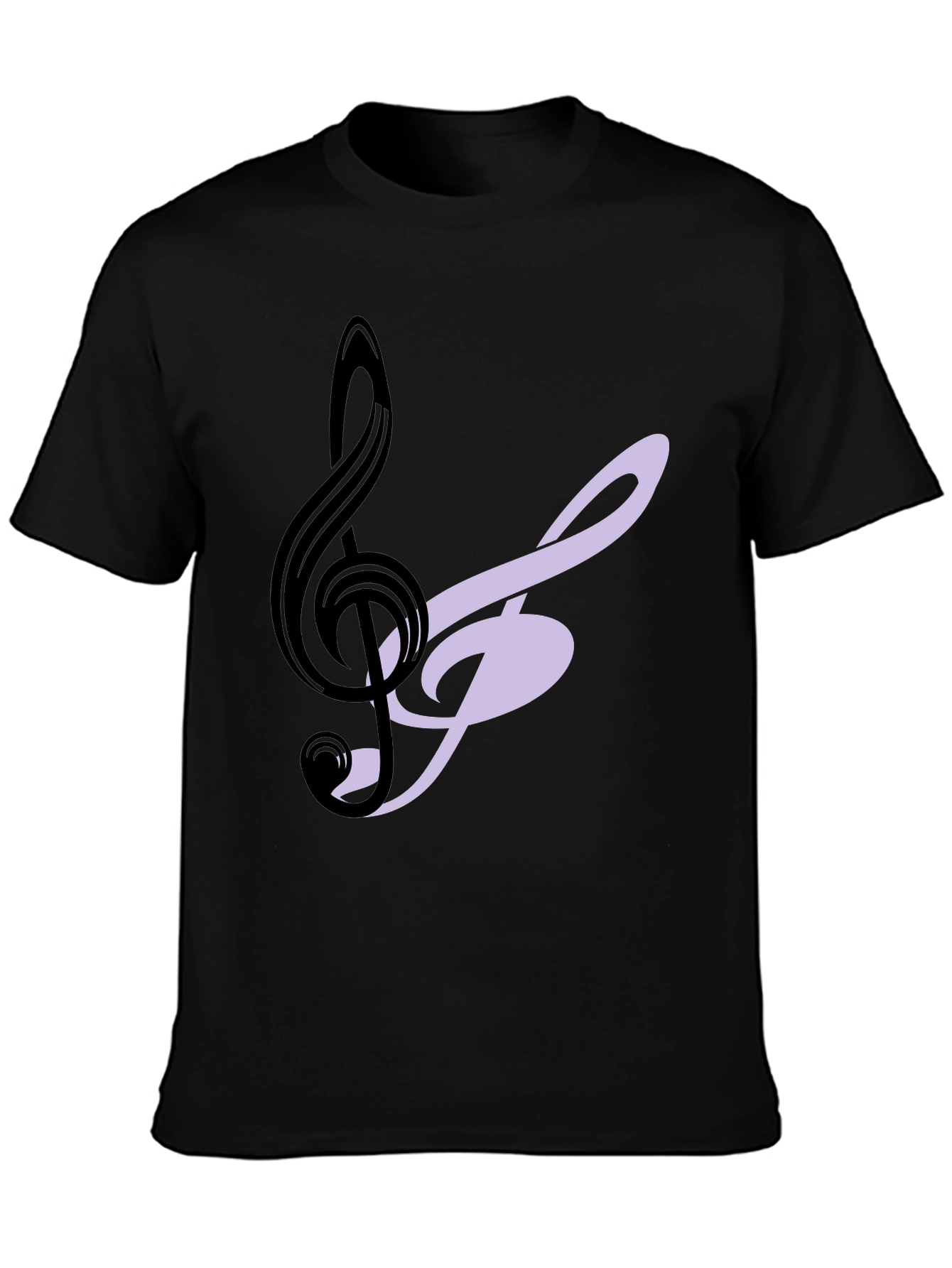 Musical Note Graphic Tee - Black Cotton T-Shirt