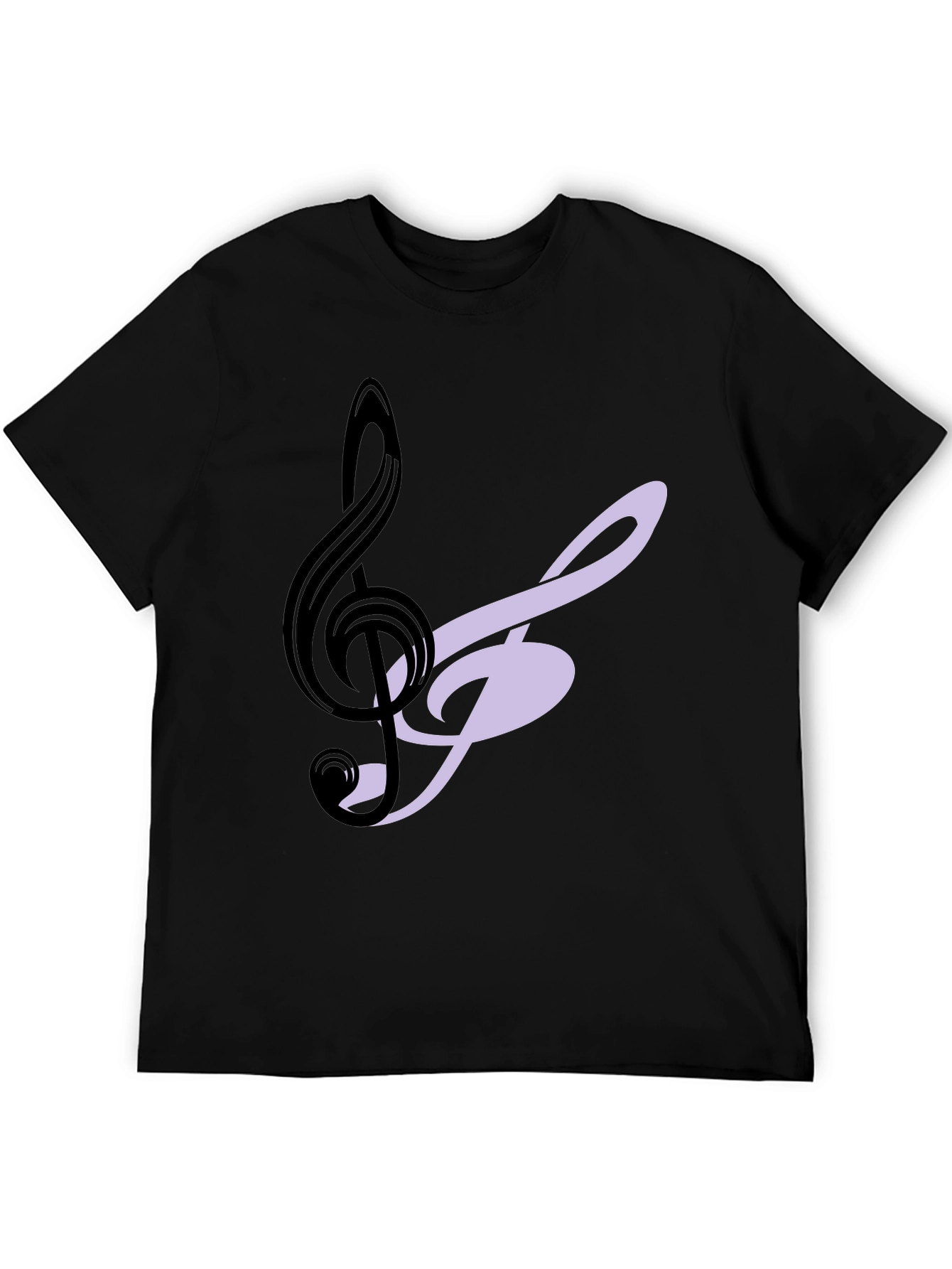 Musical Note Graphic Tee - Black Cotton T-Shirt