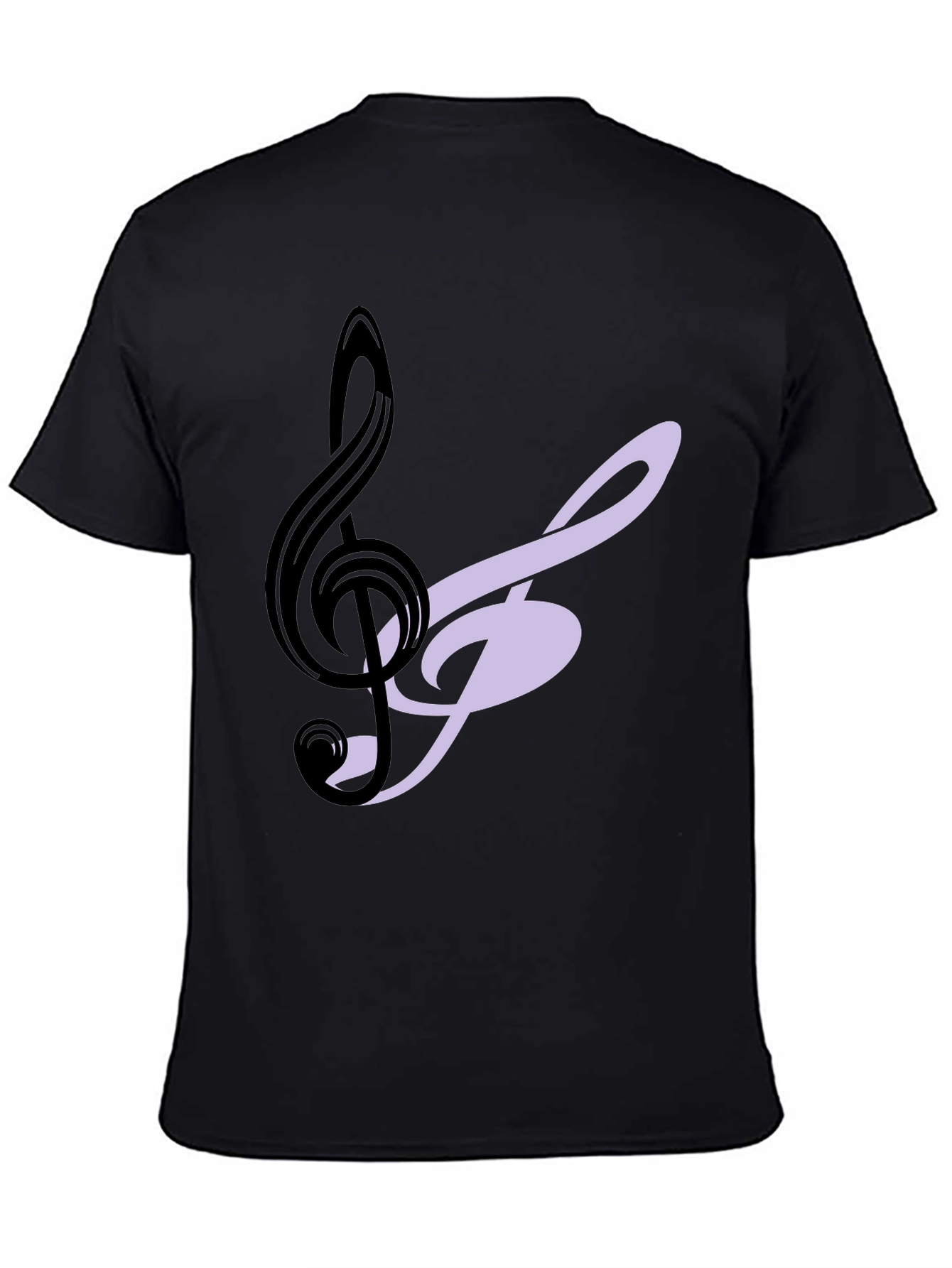 Musical Note Graphic Tee - Black Cotton T-Shirt
