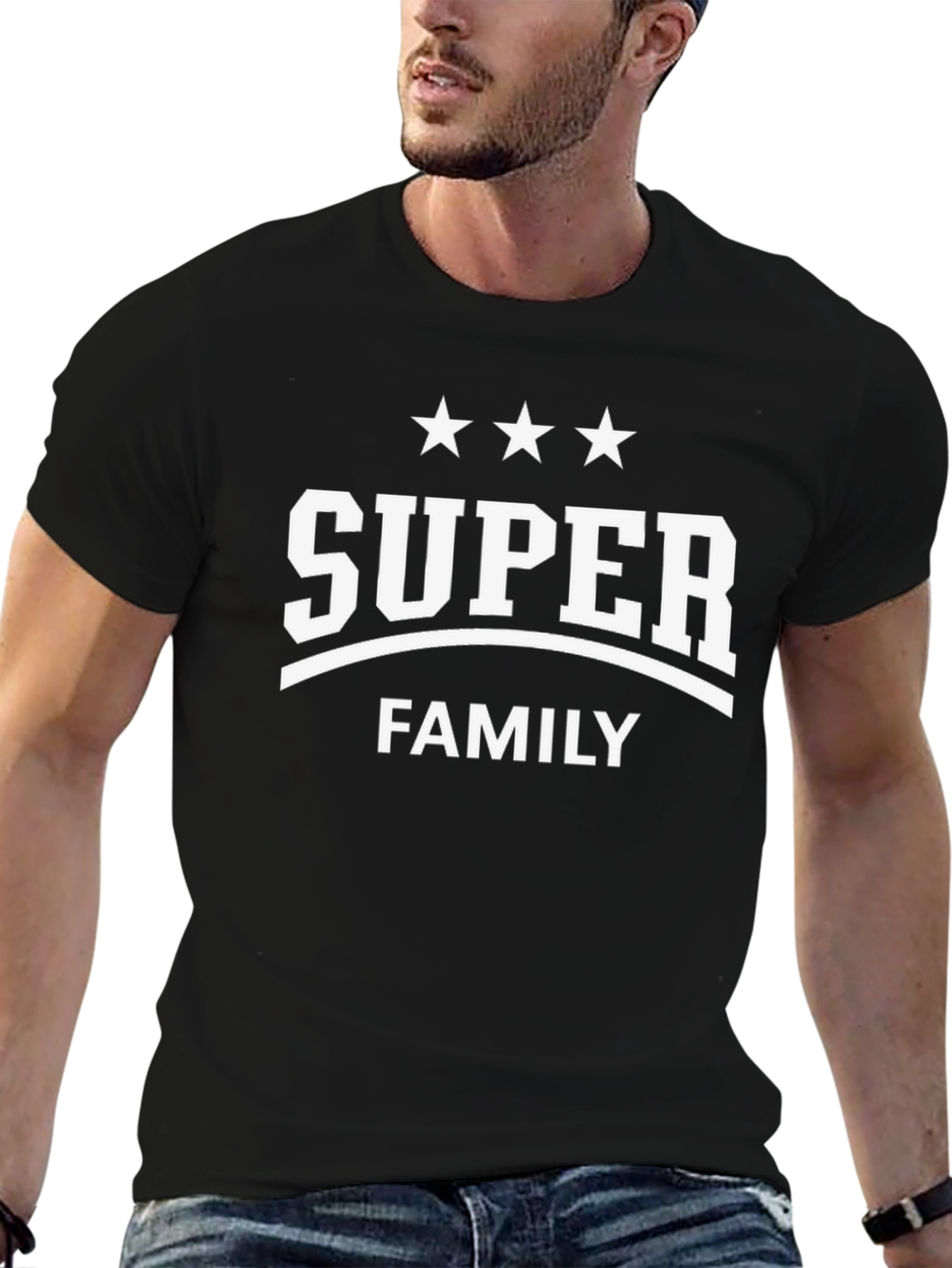 Super Family T-Shirt - Black Cotton Tee
