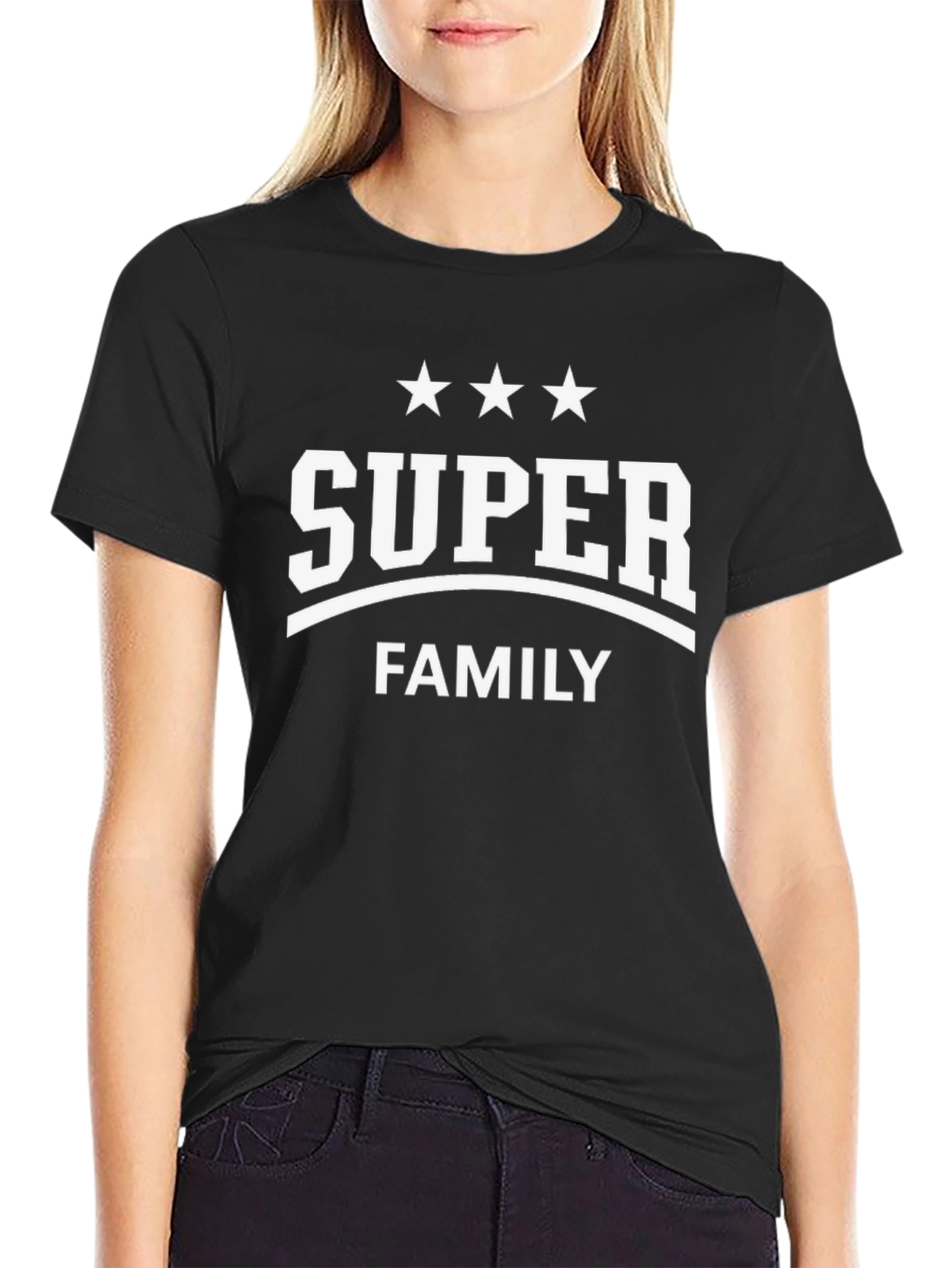 Super Family T-Shirt - Black Cotton Tee