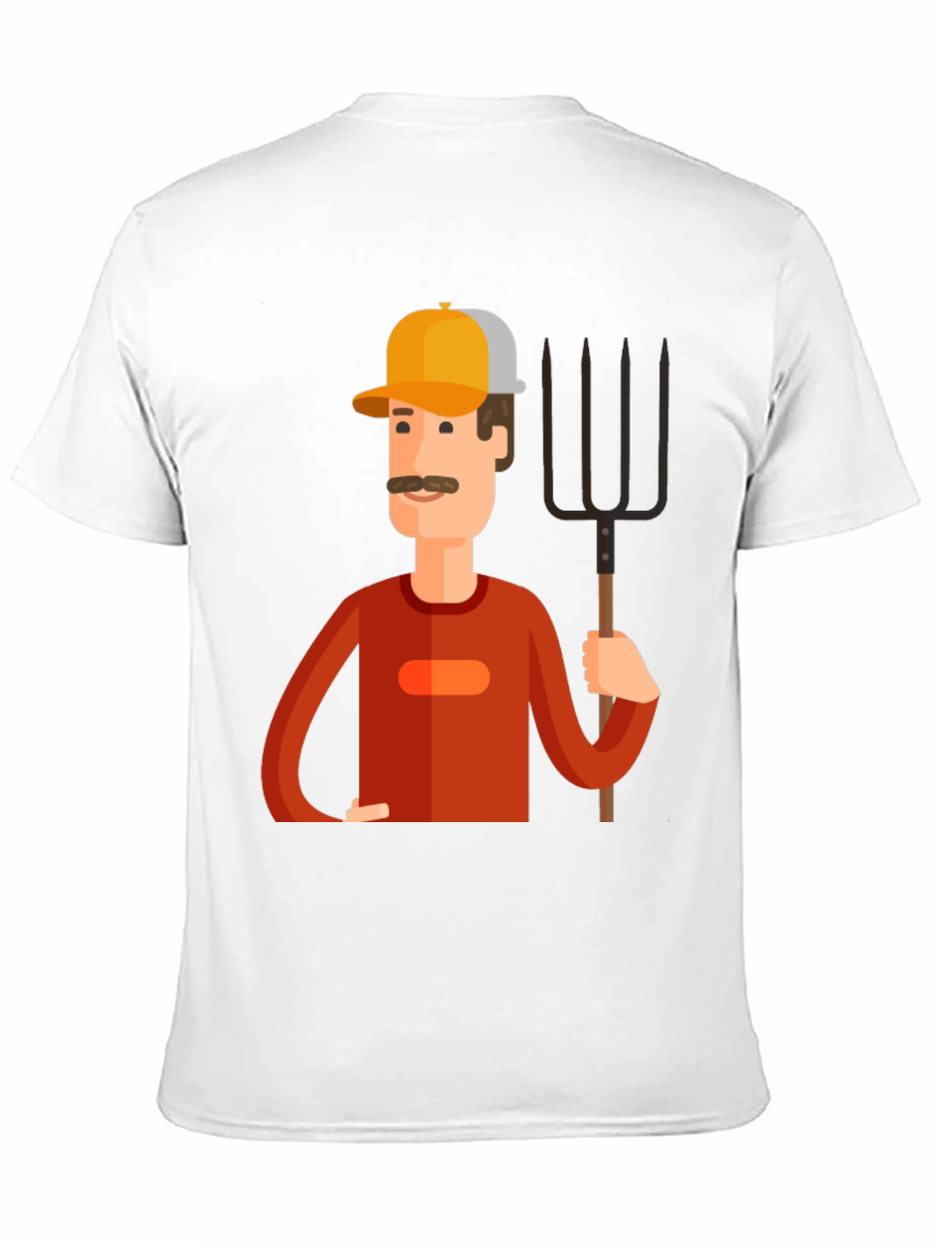 Cartoon Farmer Graphic Tee - Black