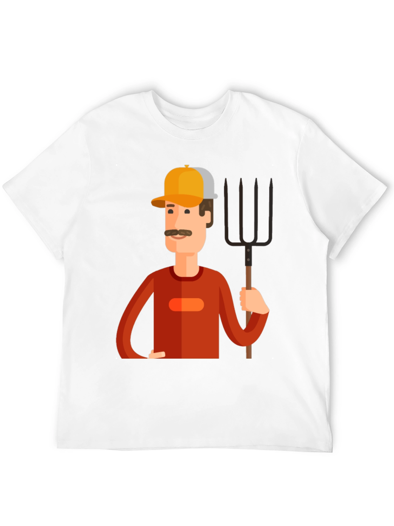 Cartoon Farmer Graphic Tee - Black