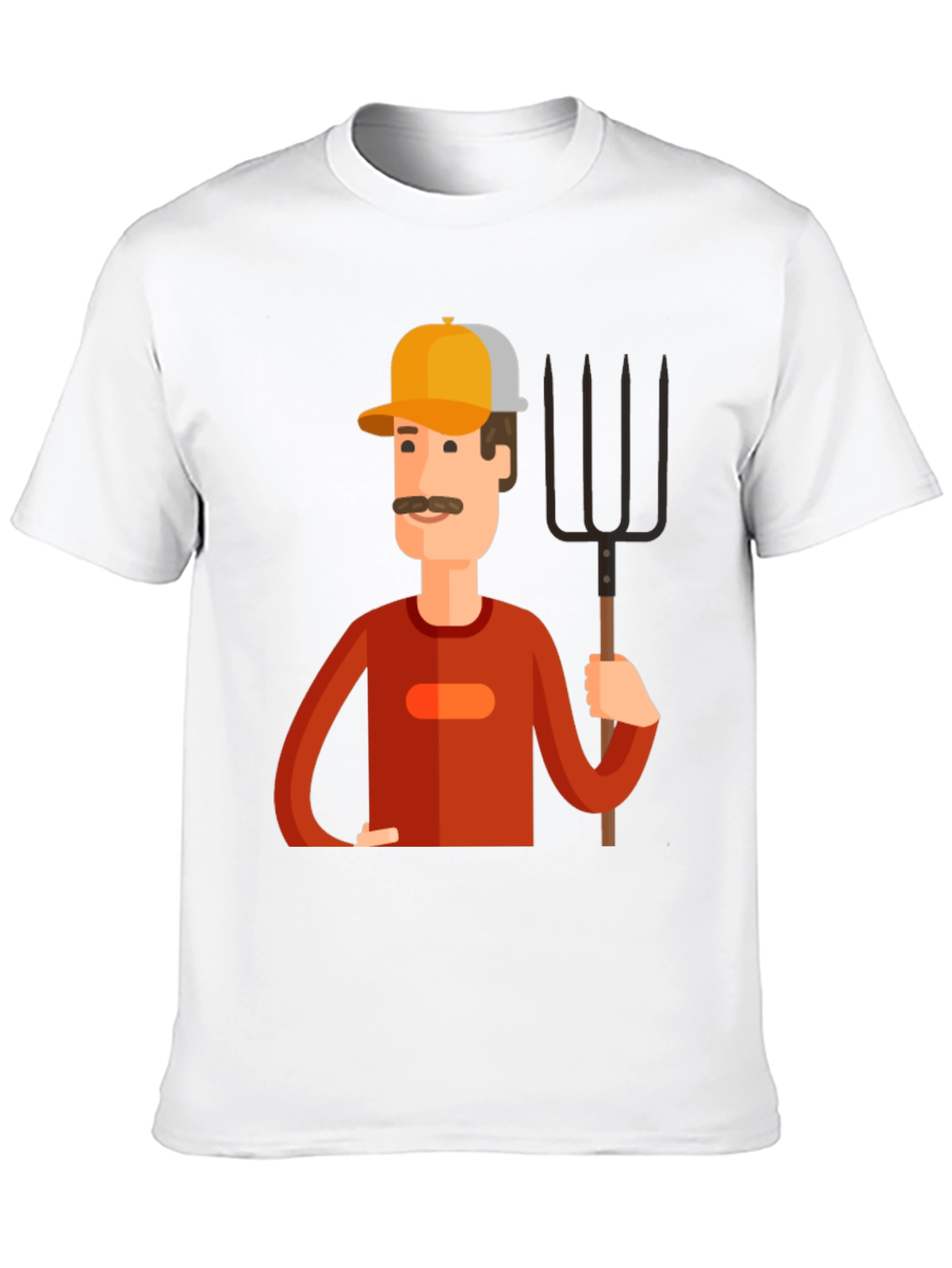 Cartoon Farmer Graphic Tee - Black