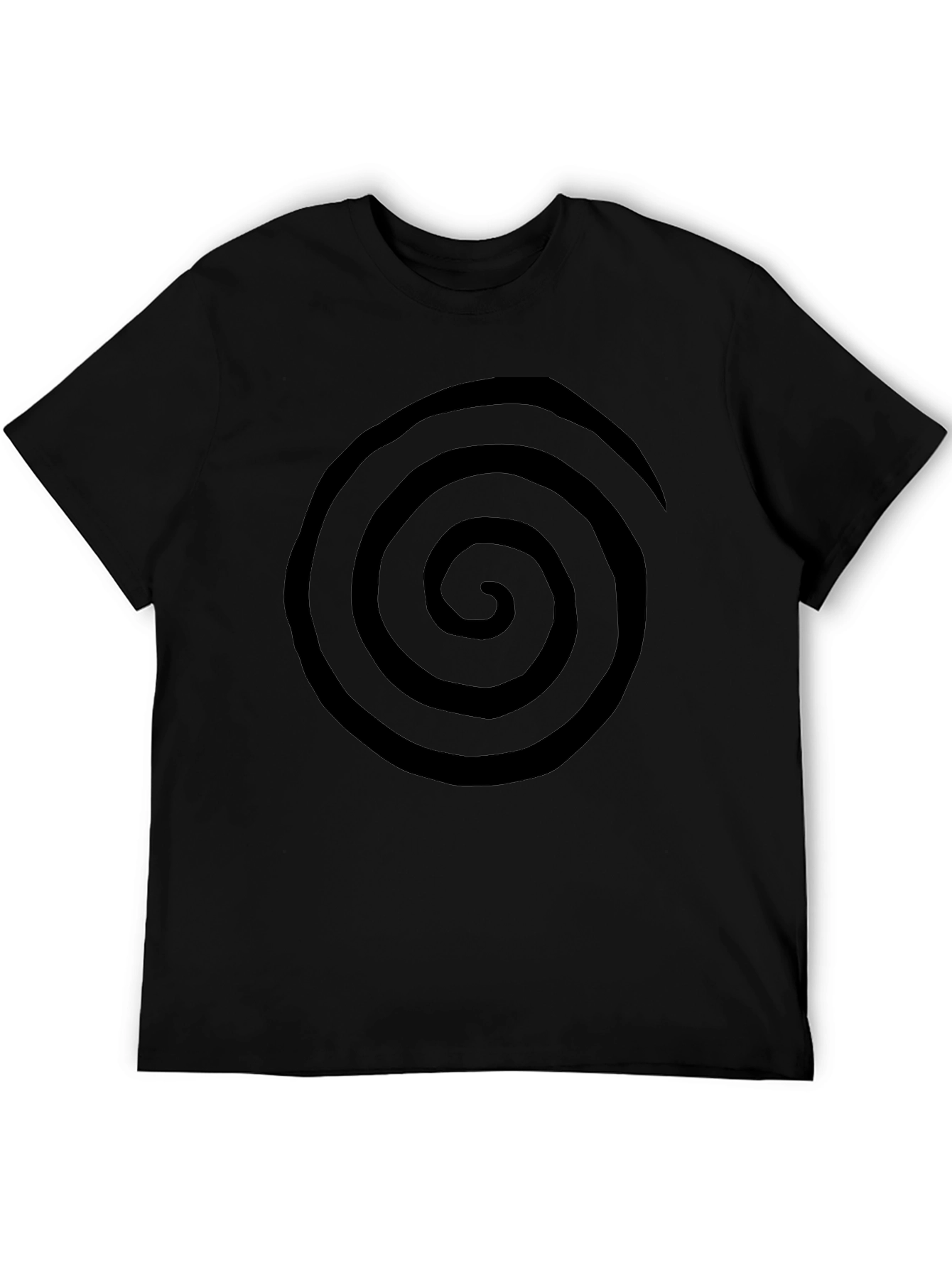 Spiral Graphic Tee - Casual Black T-Shirt