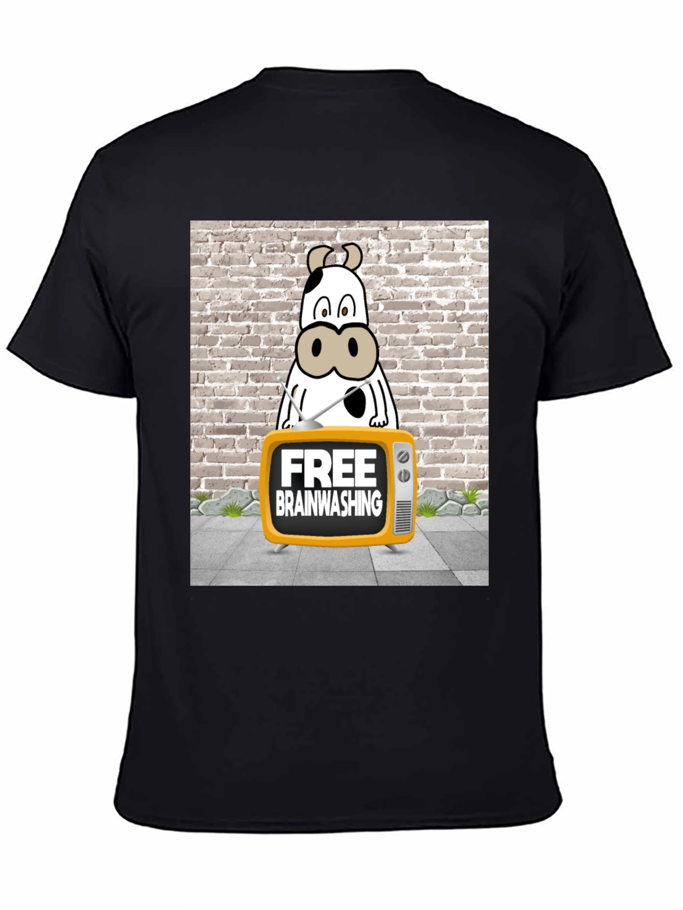 Brainwashing Cow T-Shirt: Funny Graphic Tee for Men