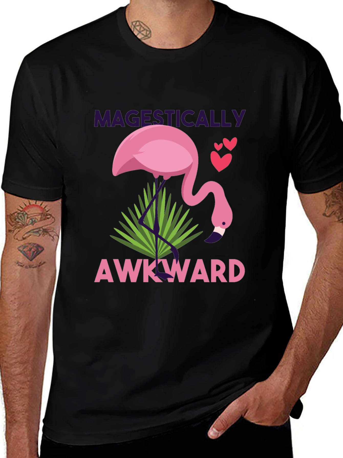 Magestically Awkward Flamingo Graphic Tee