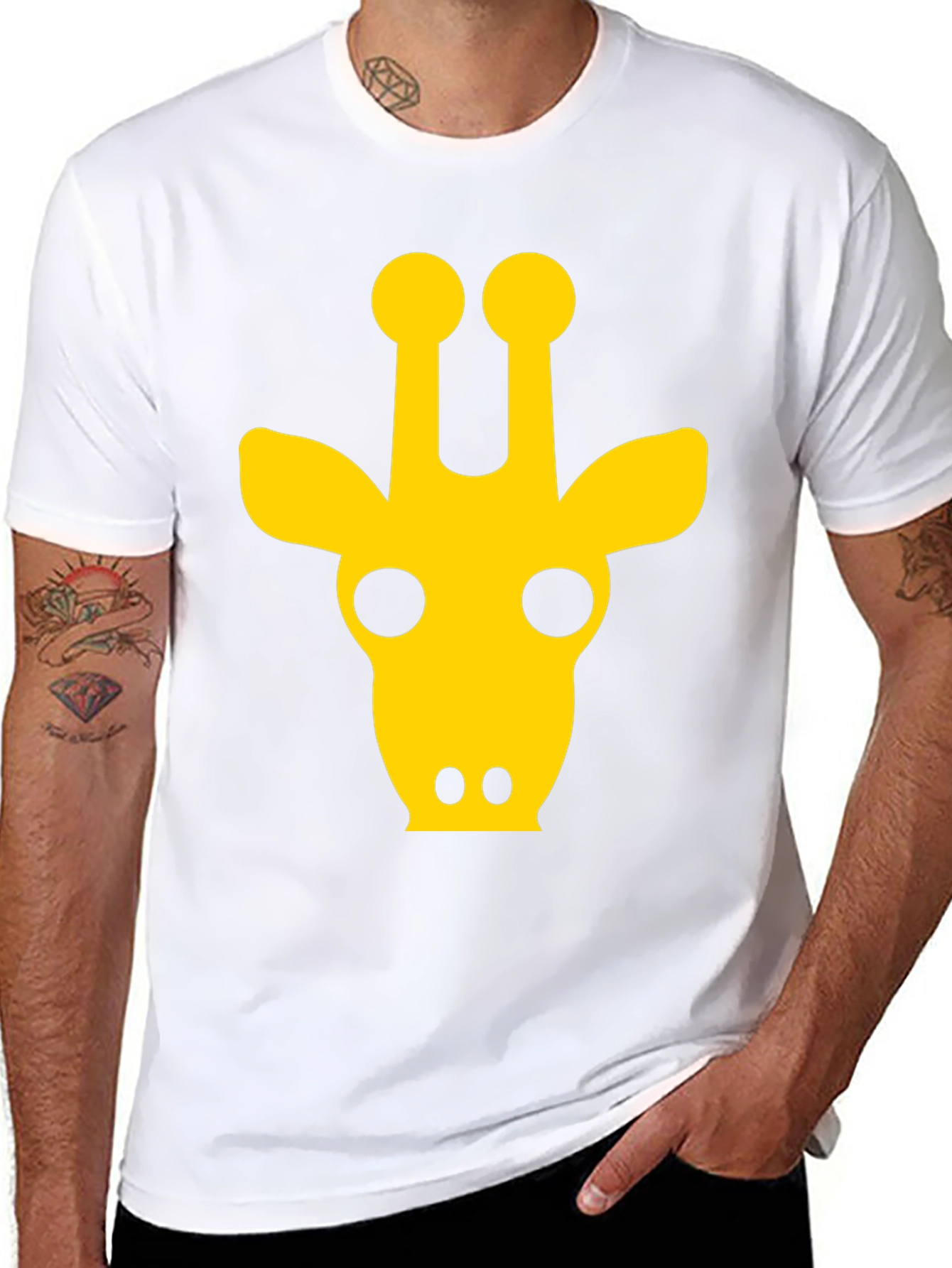 Giraffe Graphic Tee -  Black Unisex T-Shirt