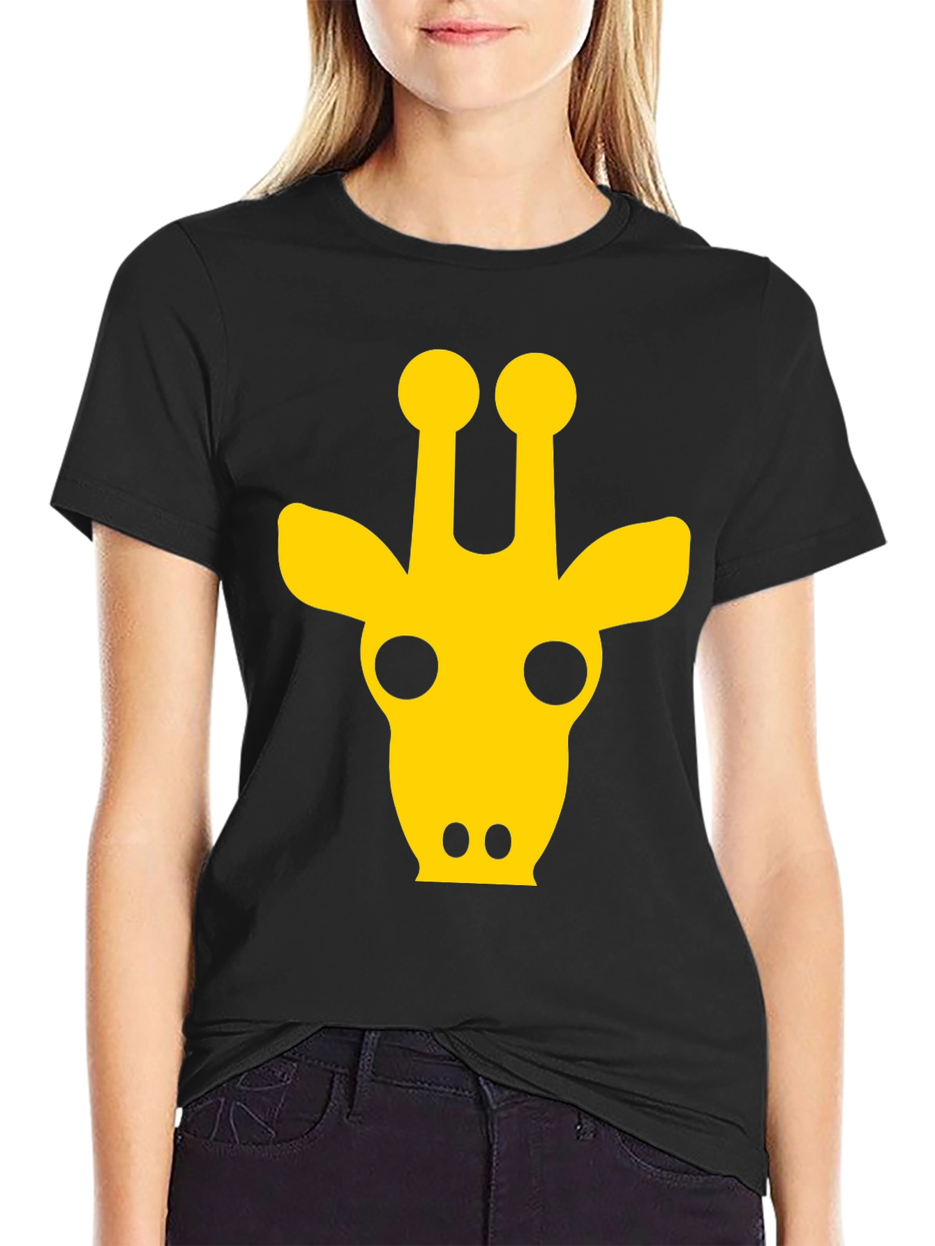 Giraffe Graphic Tee -  Black Unisex T-Shirt