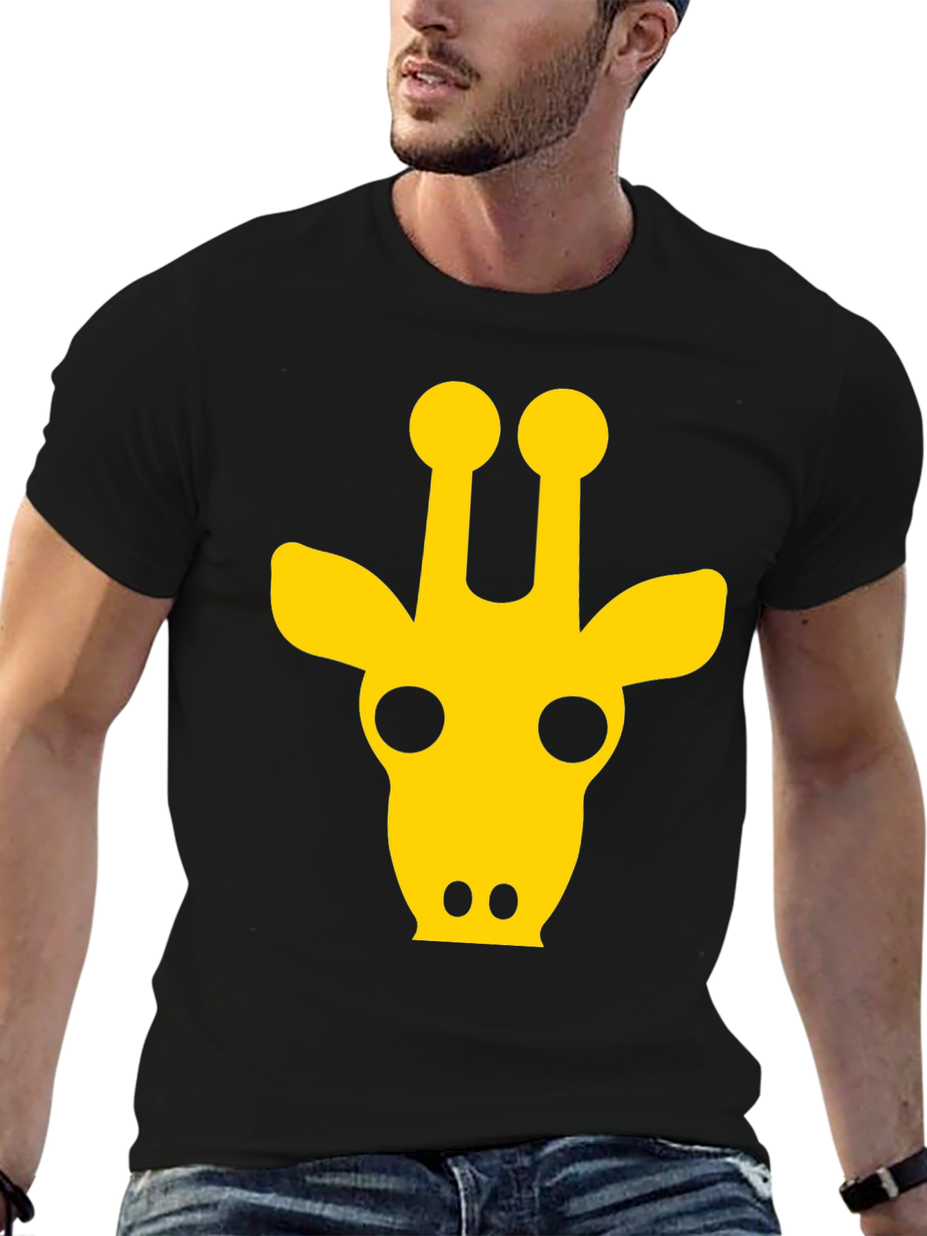 Giraffe Graphic Tee -  Black Unisex T-Shirt