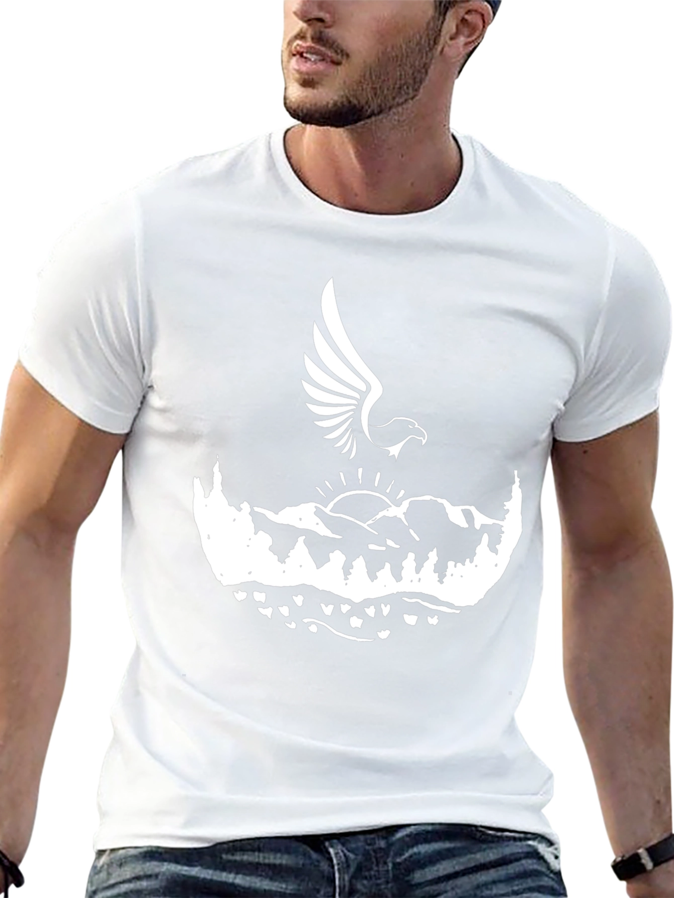 Eagle Mountain Graphic Tee - Black Cotton Blend