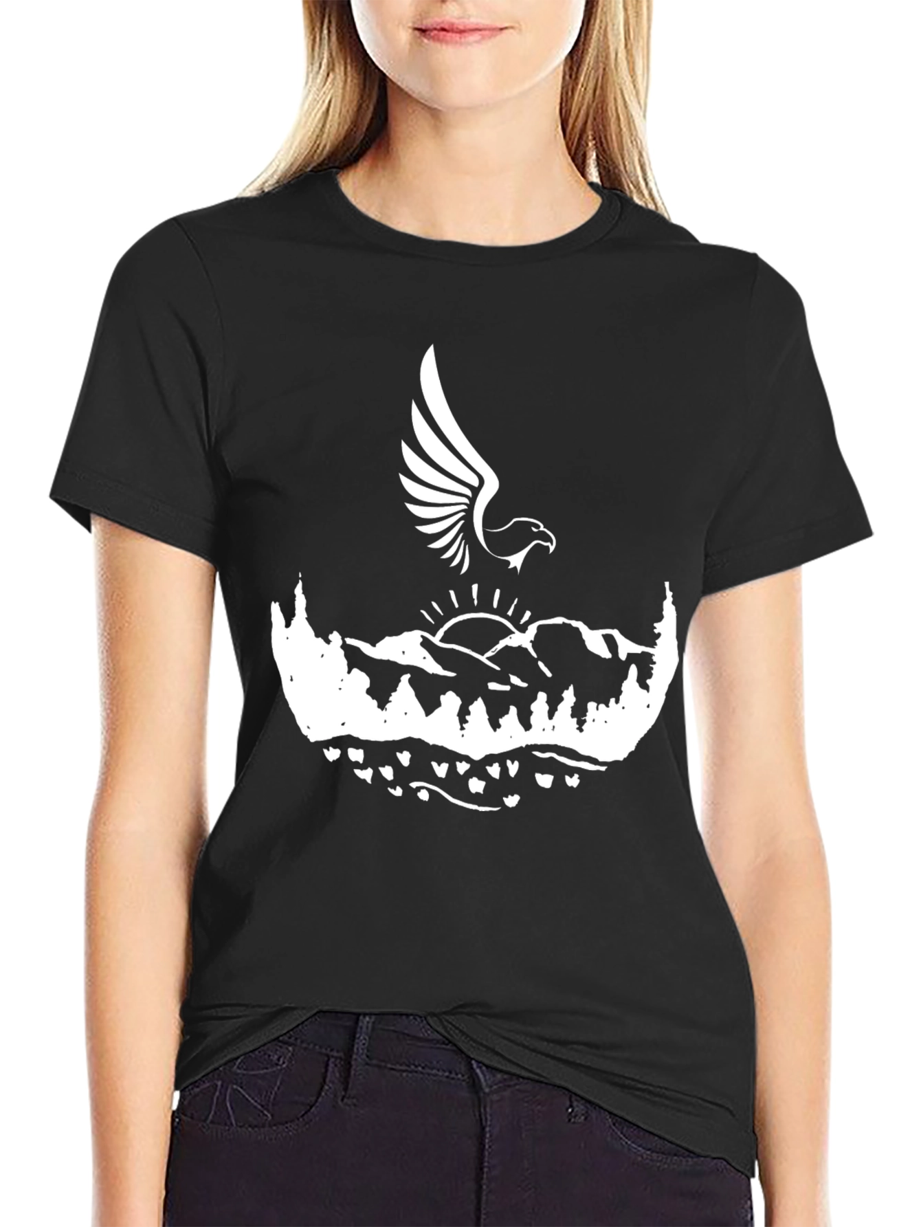 Eagle Mountain Graphic Tee - Black Cotton Blend